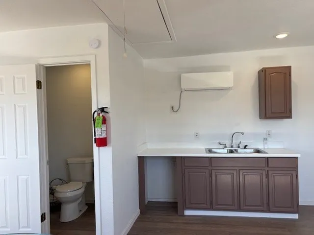 Full bathroom and break area