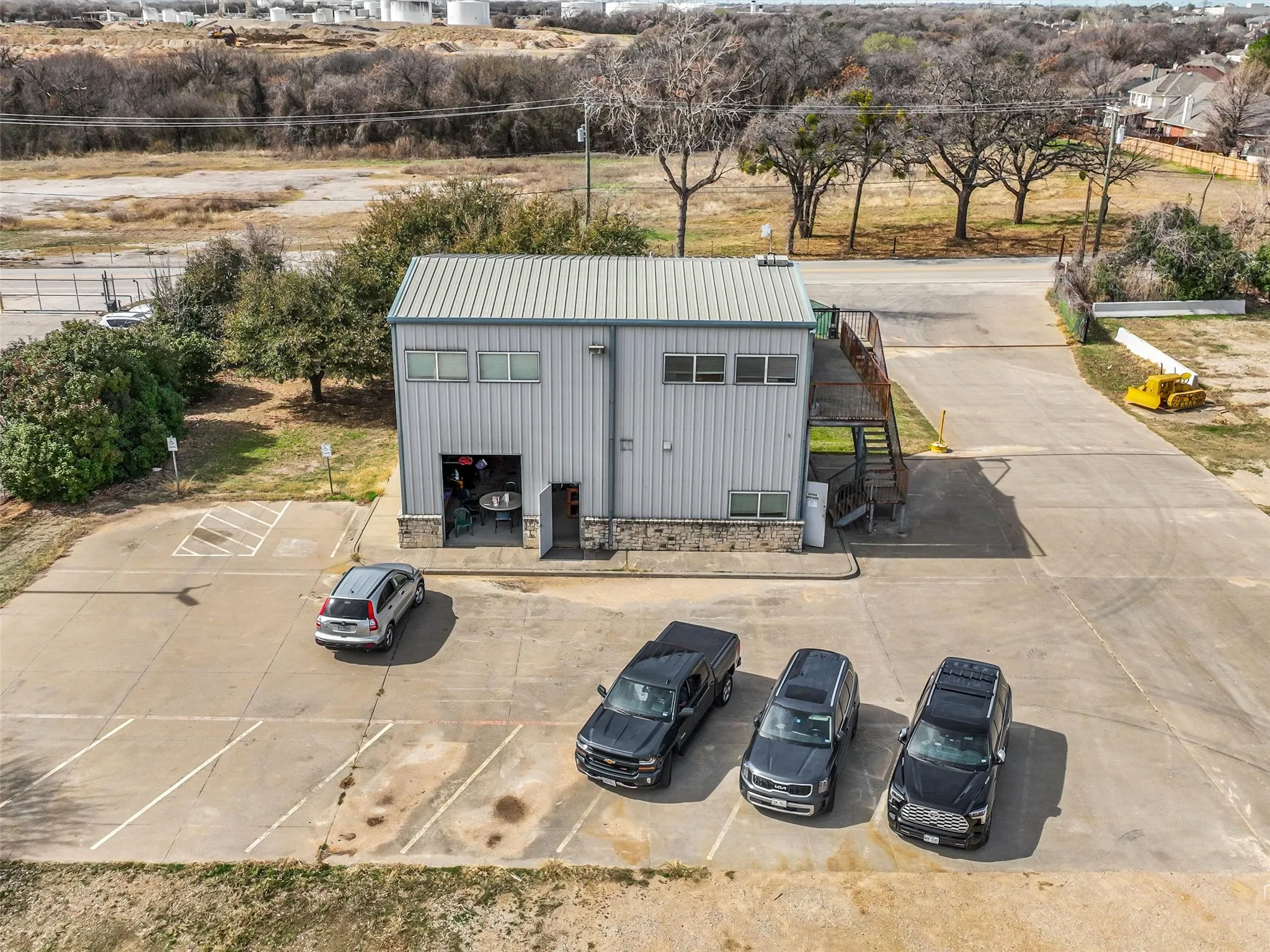 Entrance with 2 story office space.   Restrooms on both floors.