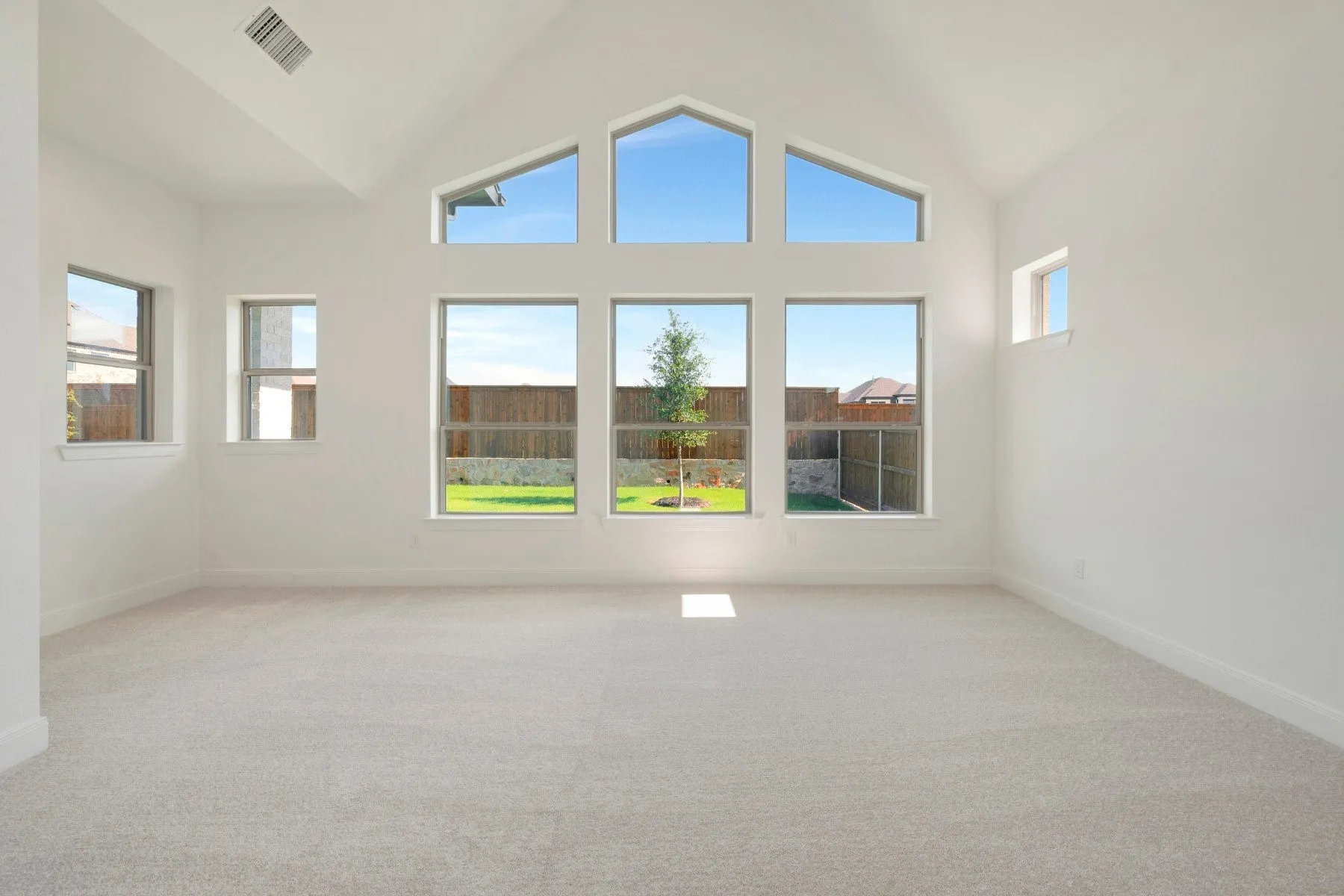 Vaulted ceiling with architectural windows