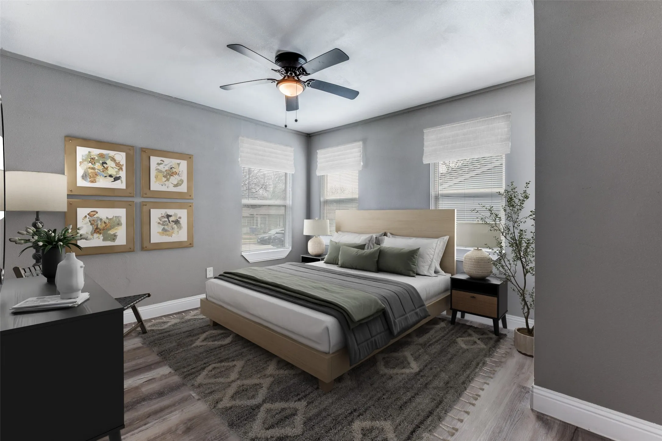 Virtually staged bedroom