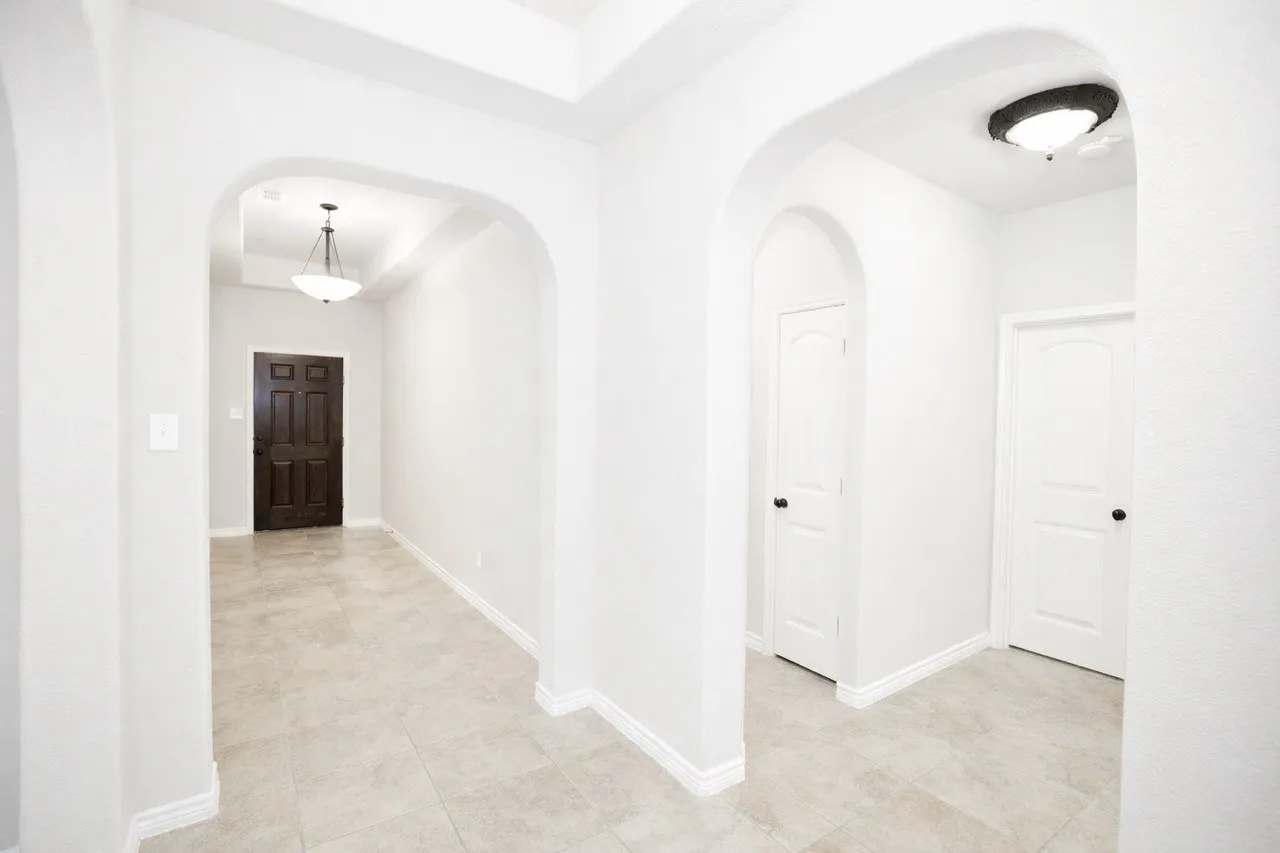 Hallway with baseboards