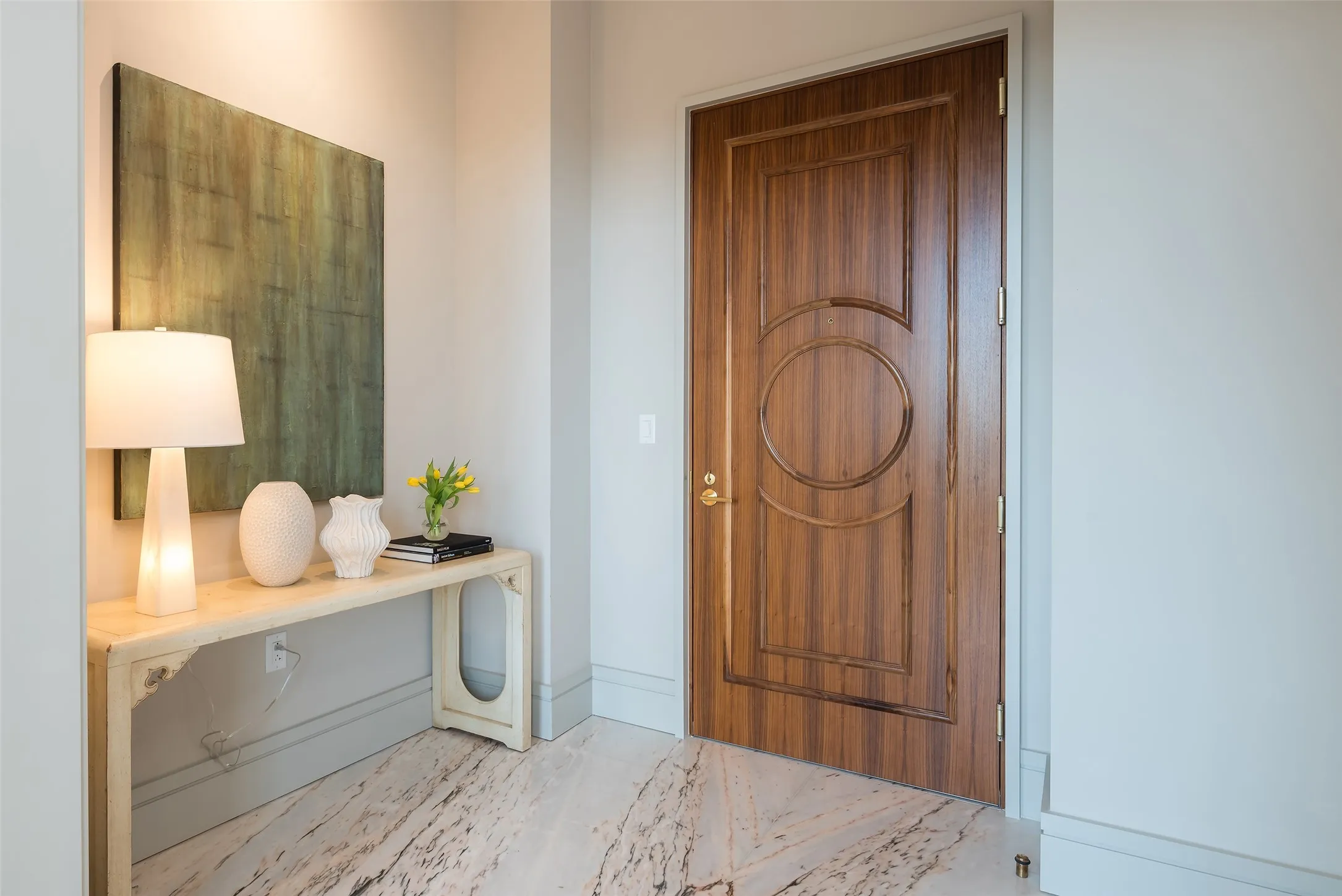 Foyer with baseboards