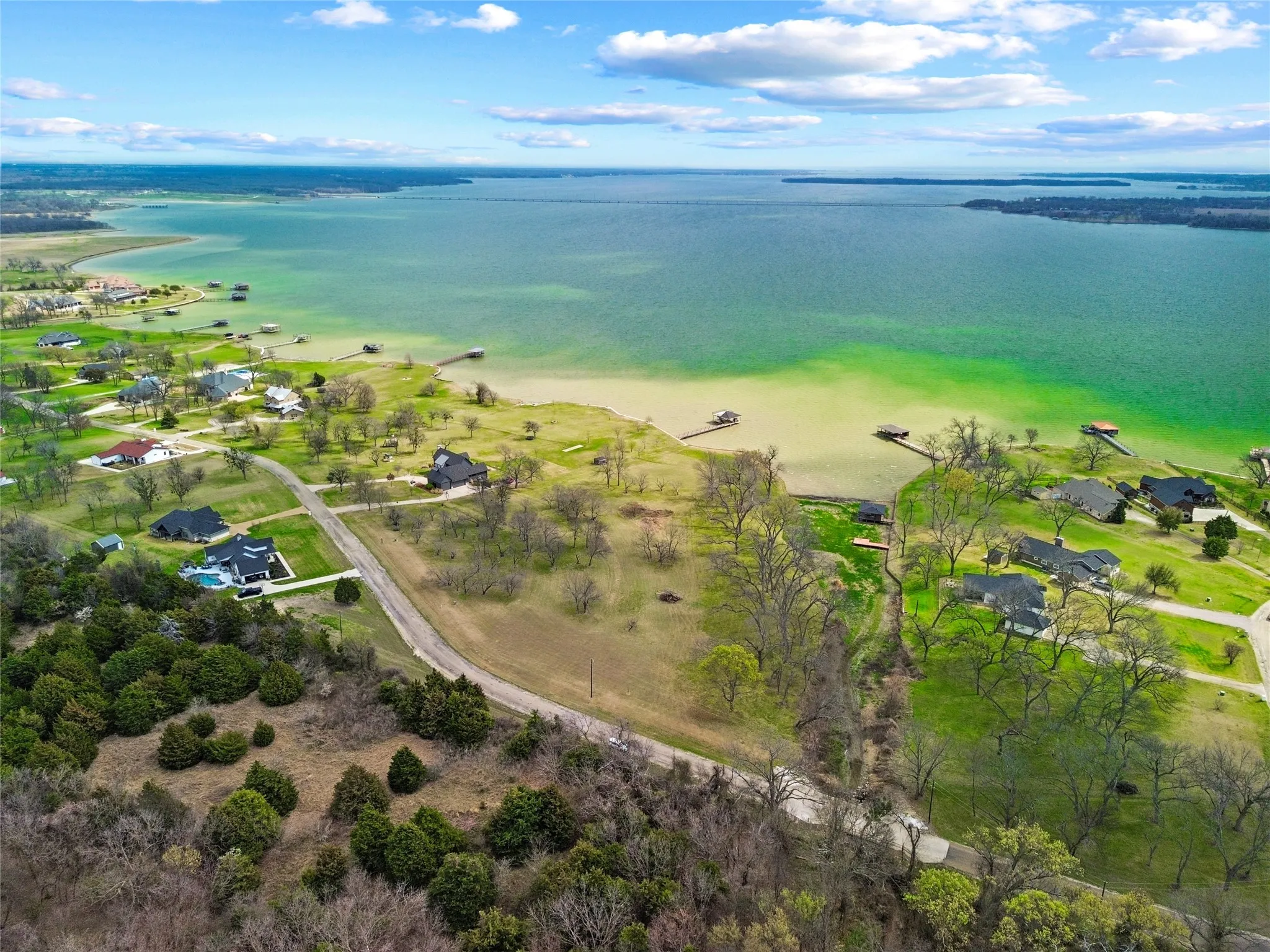 Bird's eye view of a large body of water