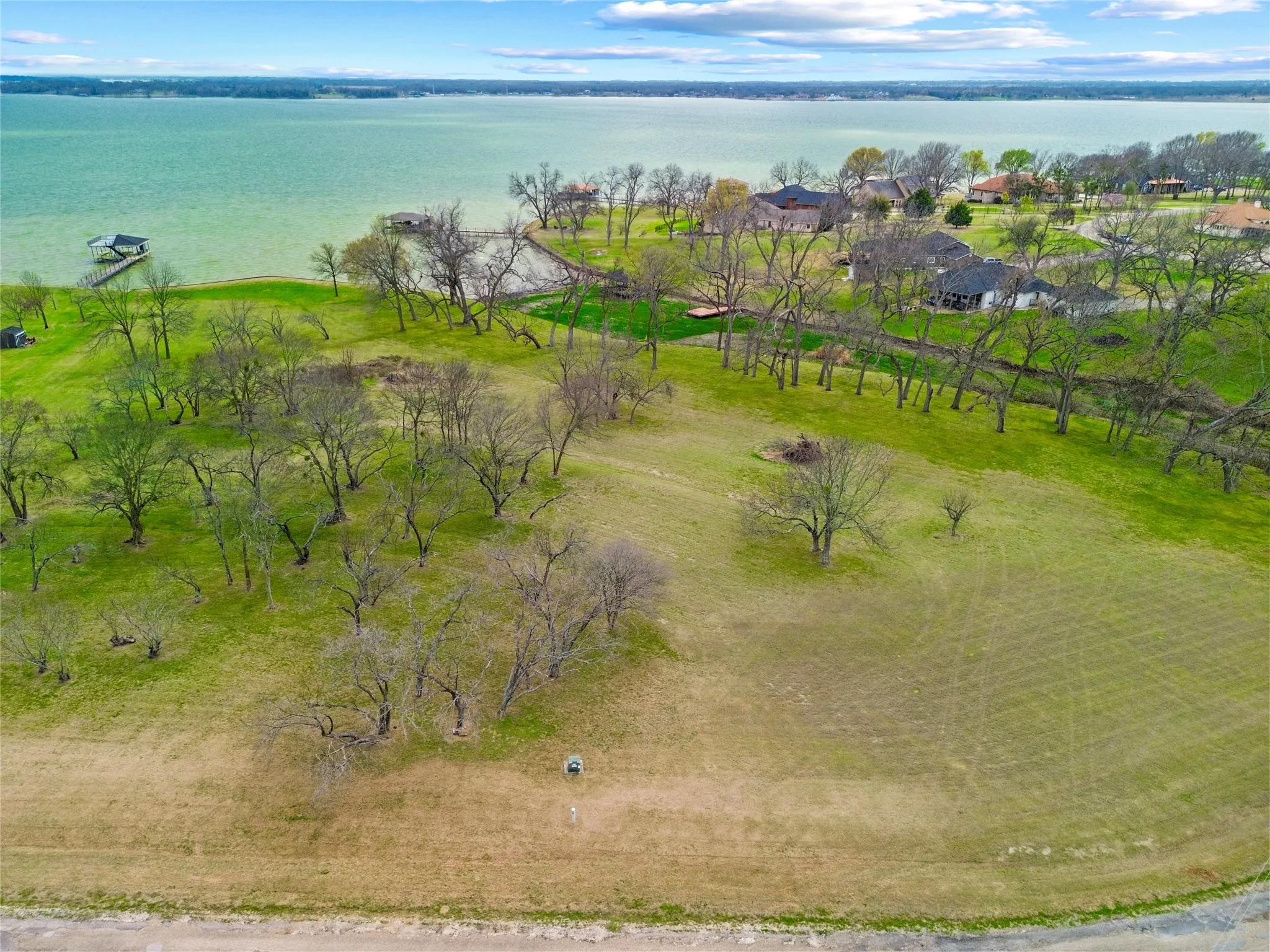 Drone / aerial view of a nearby body of water