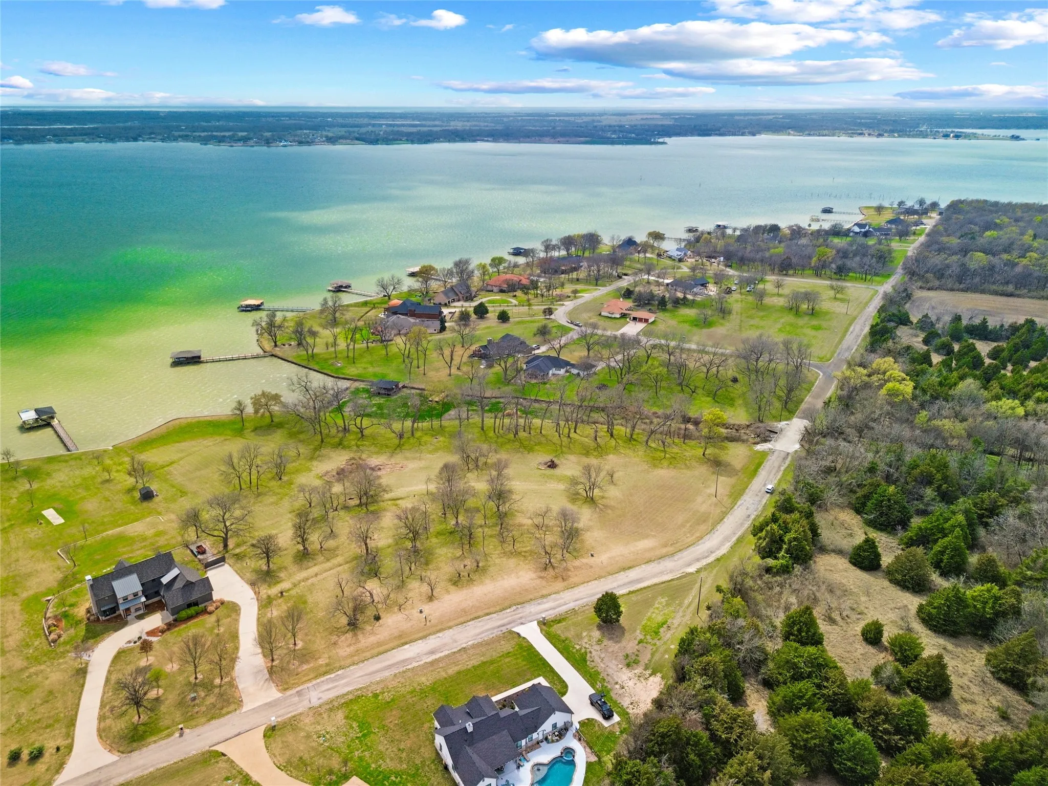 Bird's eye view of a large body of water