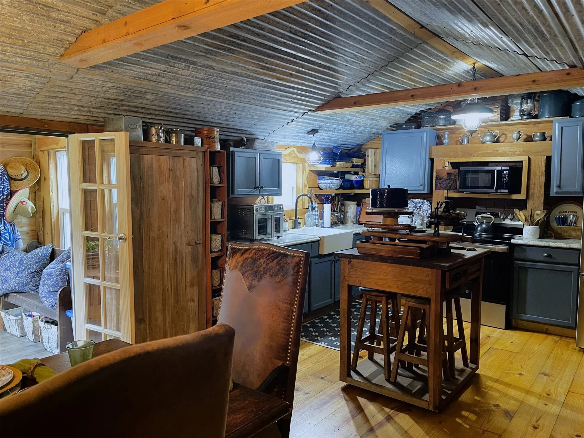 Kitchen has easy access to the Pavilions
