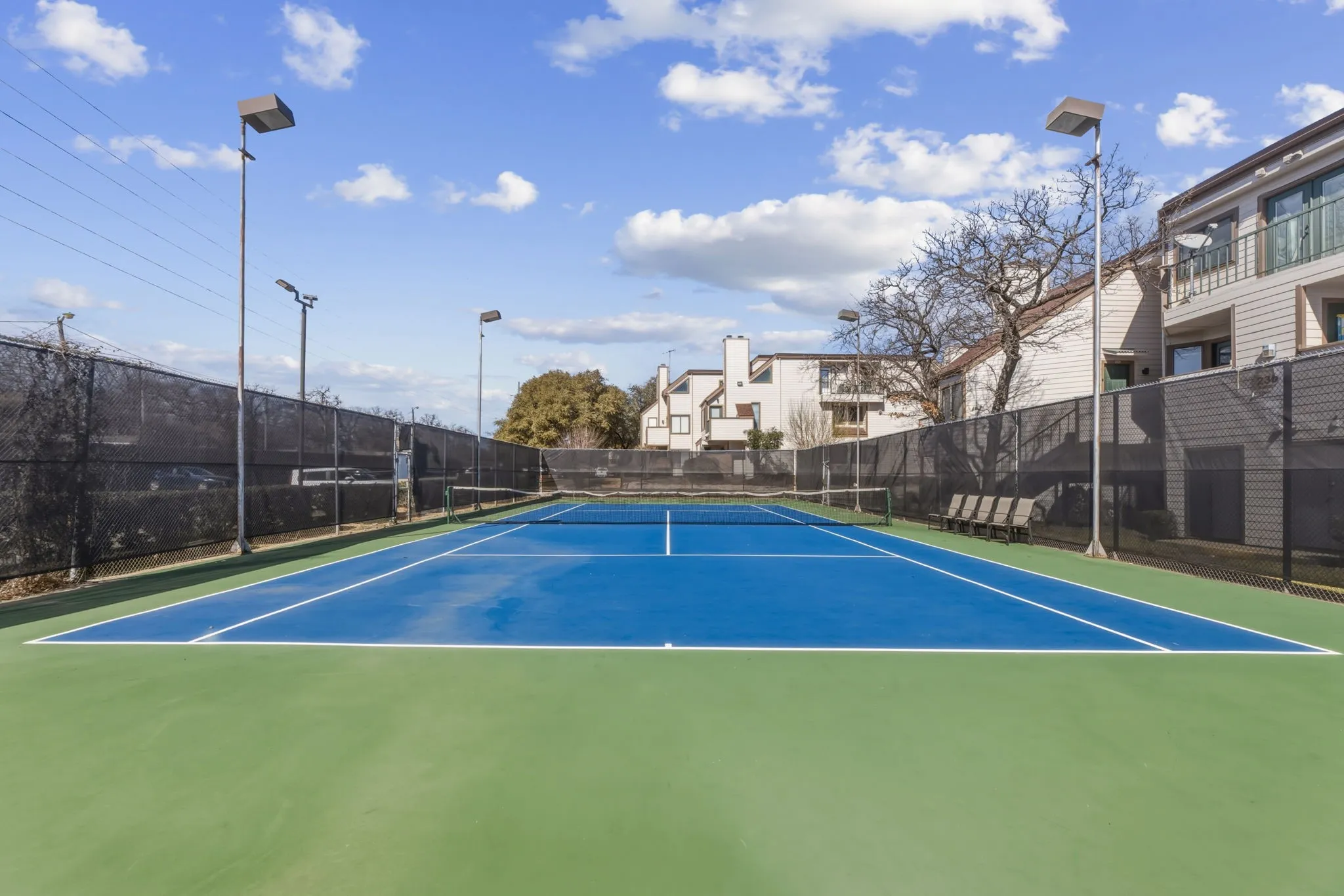 View of tennis court