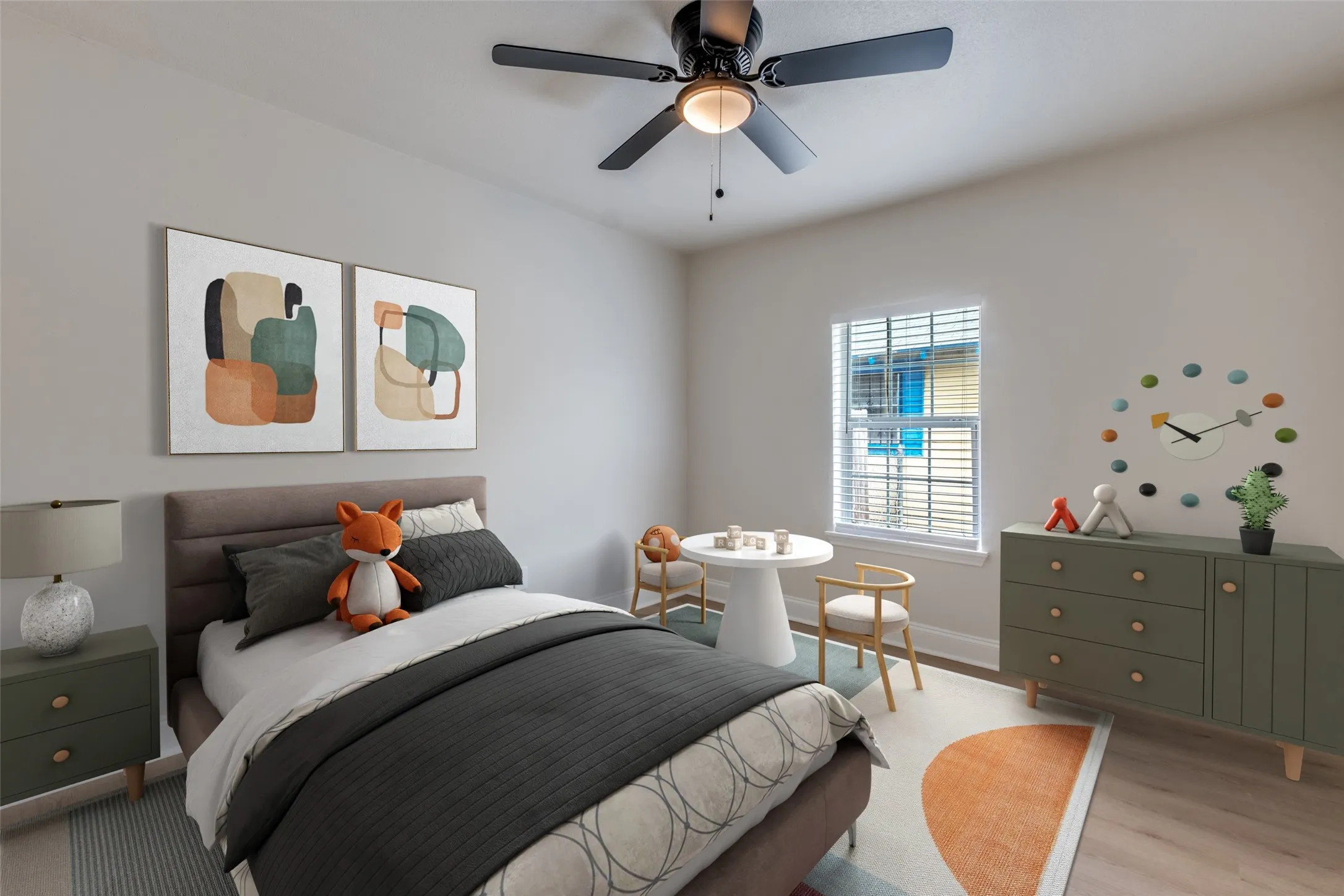 Virtually staged bedroom