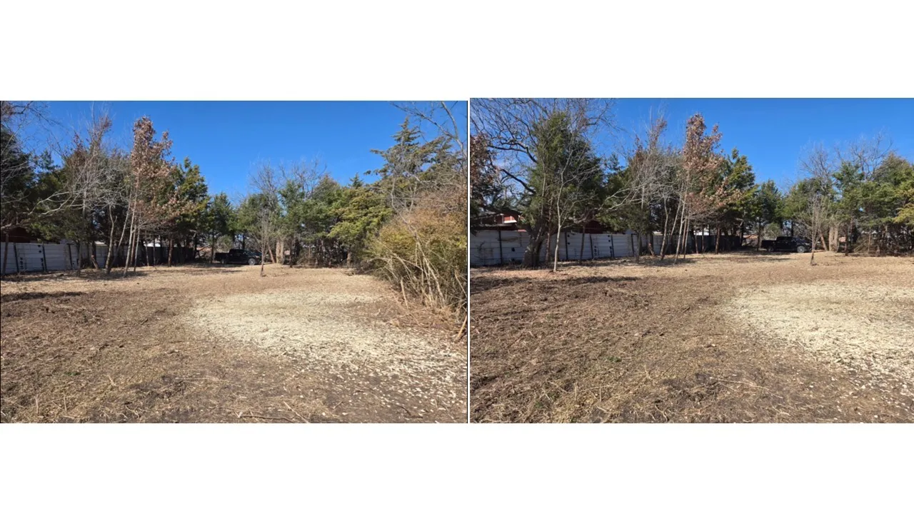 Recently cleared, nice level site with a great tree line border.