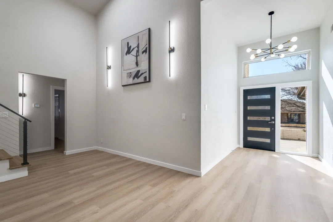 As you enter take a look at the dramatic light fixtures