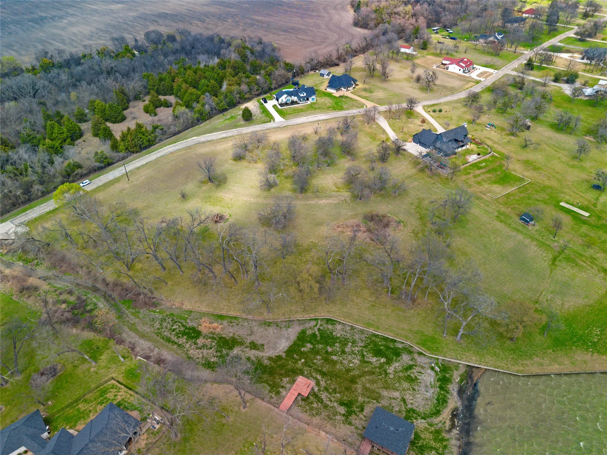 Aerial view of property's location with rural landscape