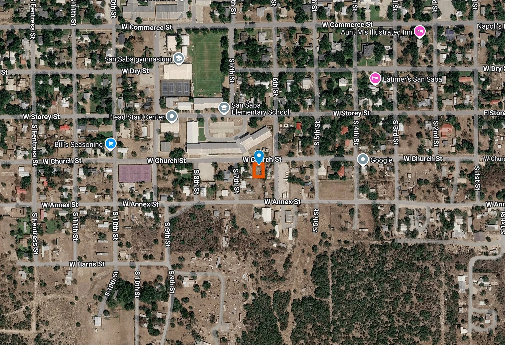 Aerial view of property's location