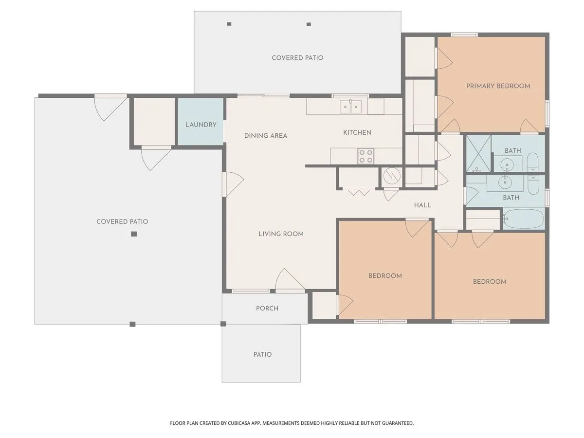 View of floor plan / room layout. Should read covered carports for two full size cars or a Texas size truck.