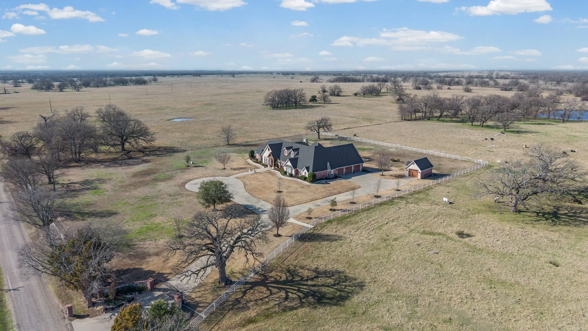 Aerial view of sparsely populated area