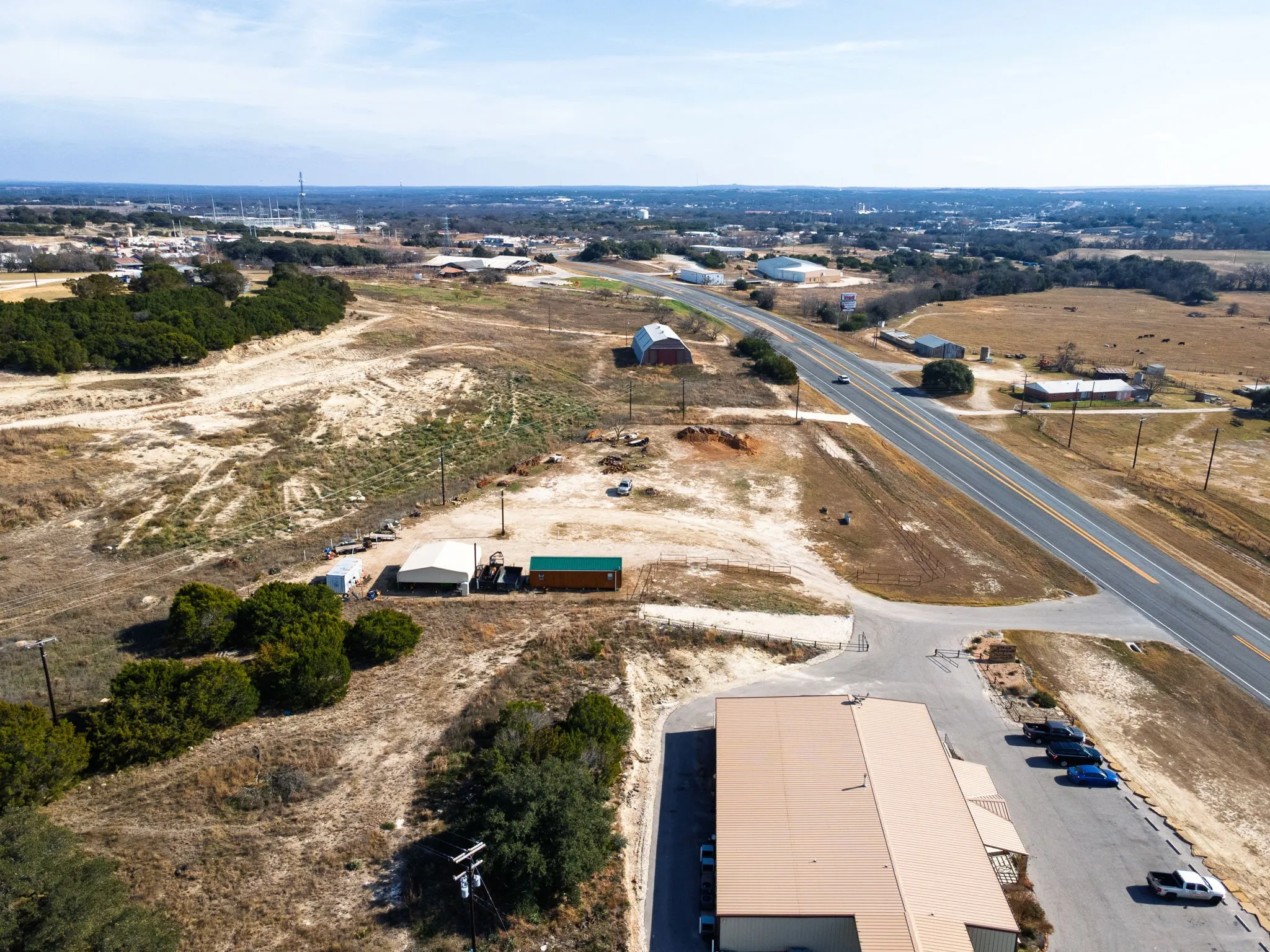 Aerial view of property's location