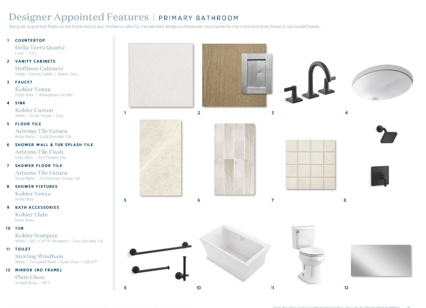 Ridgehaven Transitional- Primary Bath Selections
