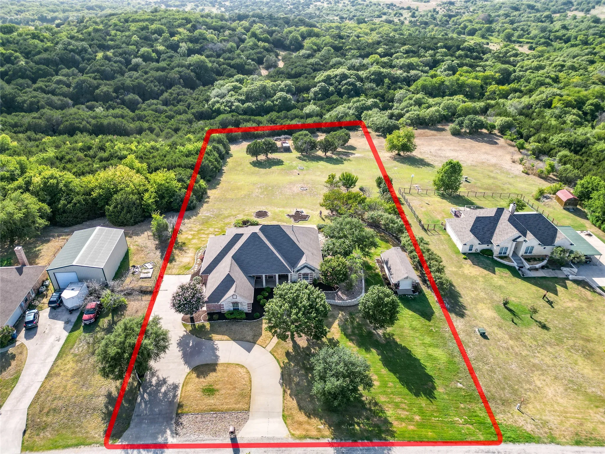 Property backs up to a ranch