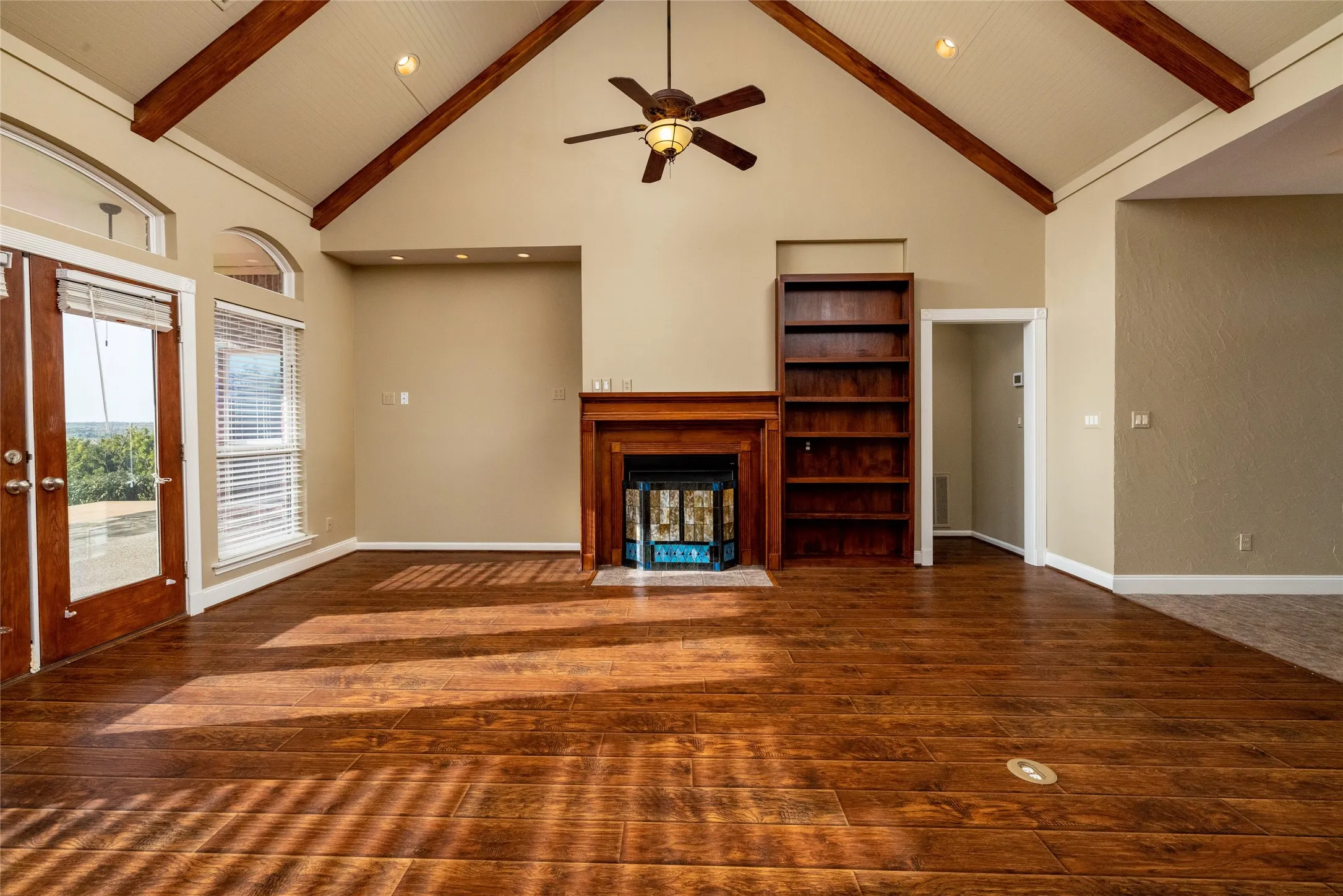 Vaulted ceilings in the living room