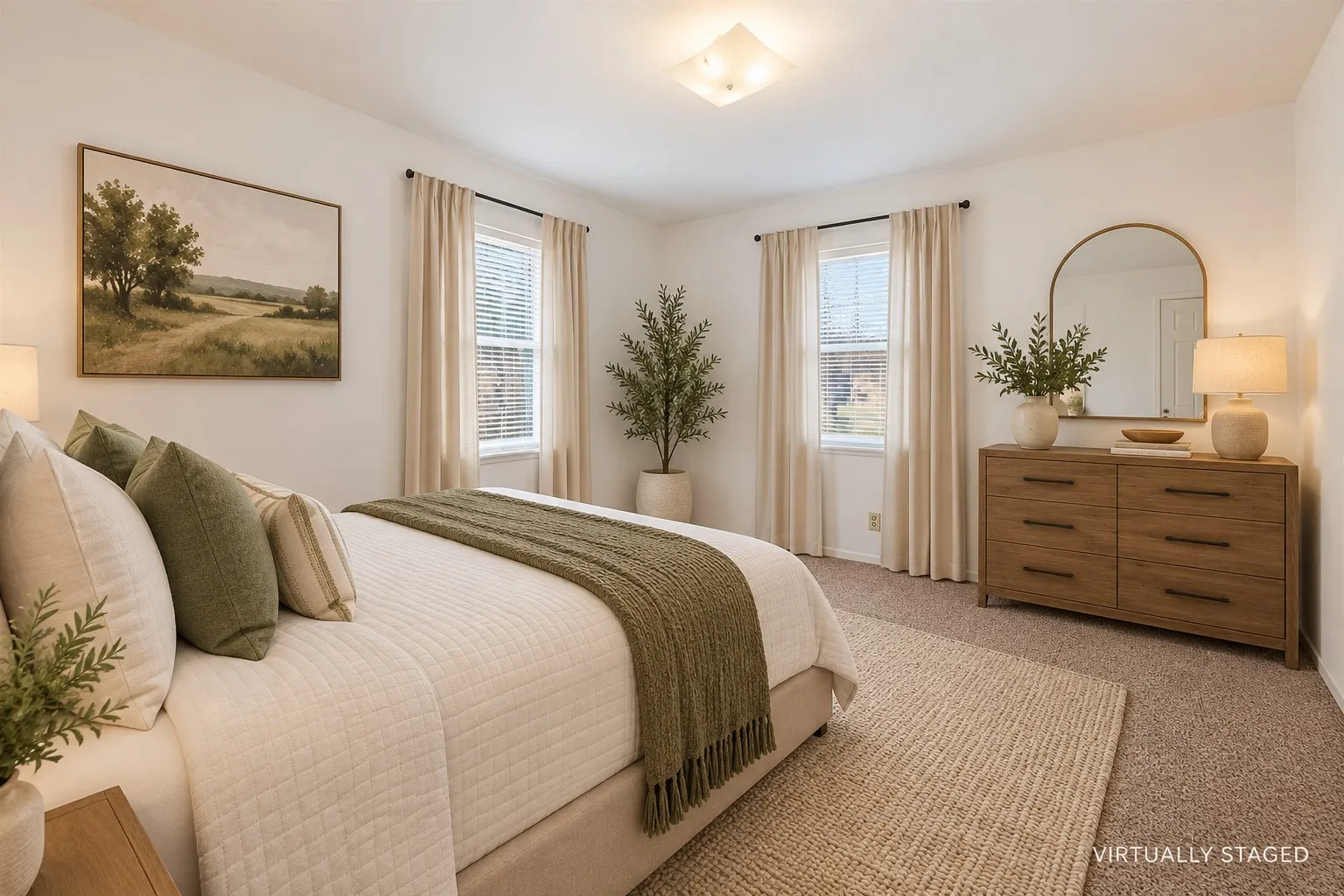 Recessed lighting, two windows with blinds, and carpeted​​‌​​​​‌​​‌‌​‌‌​​​‌‌​‌​‌​‌​​​‌​​ flooring