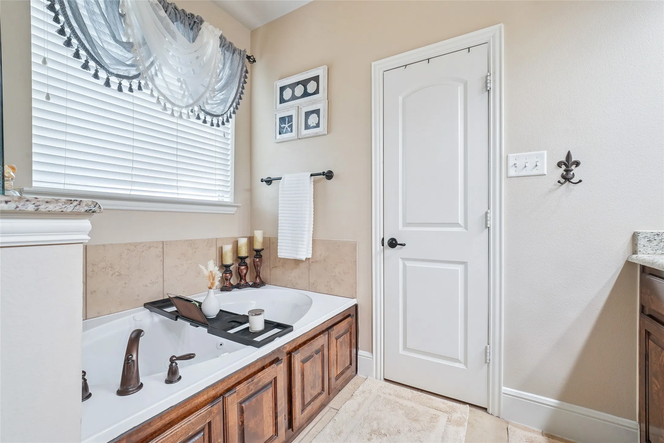 Primary Bath with Jetted Tub.