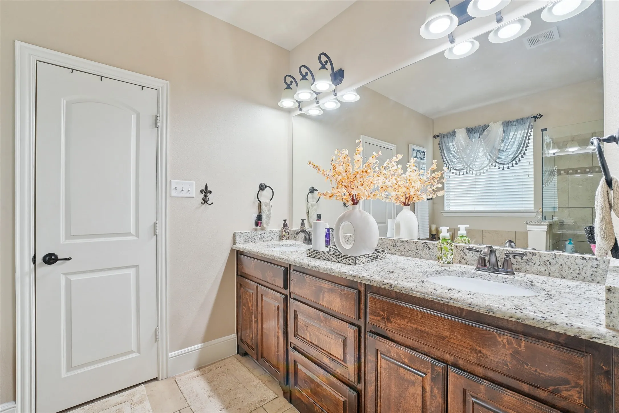 Primary Bath with double vanity.