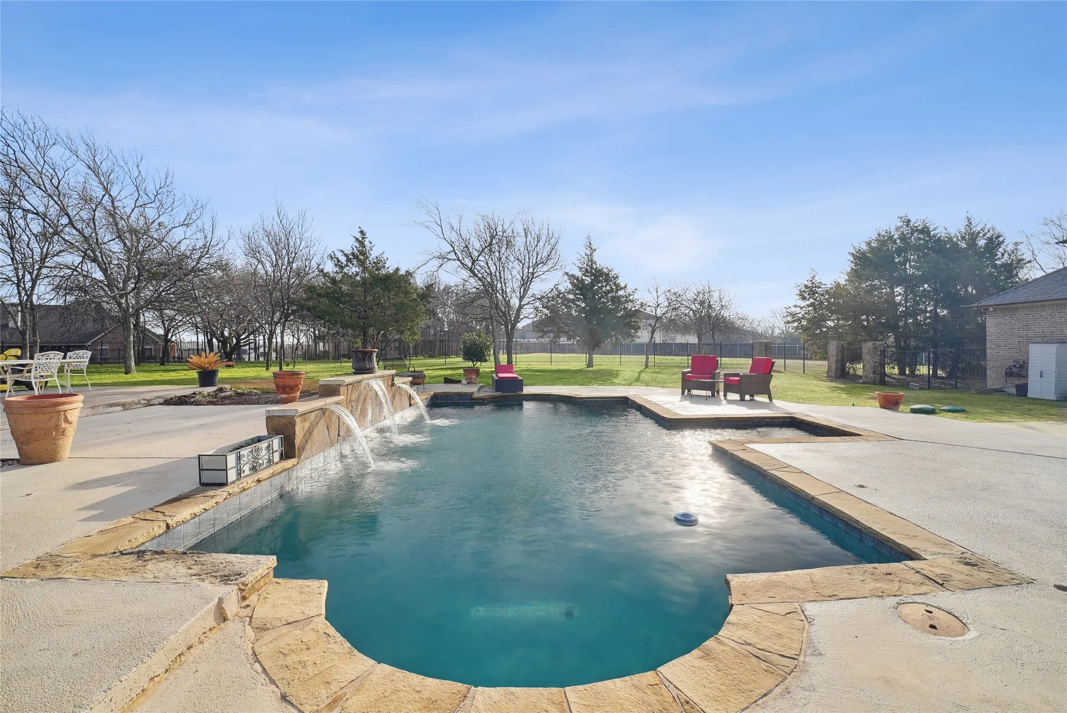 Beautiful resort-style pool creating the perfect backyard oasis.