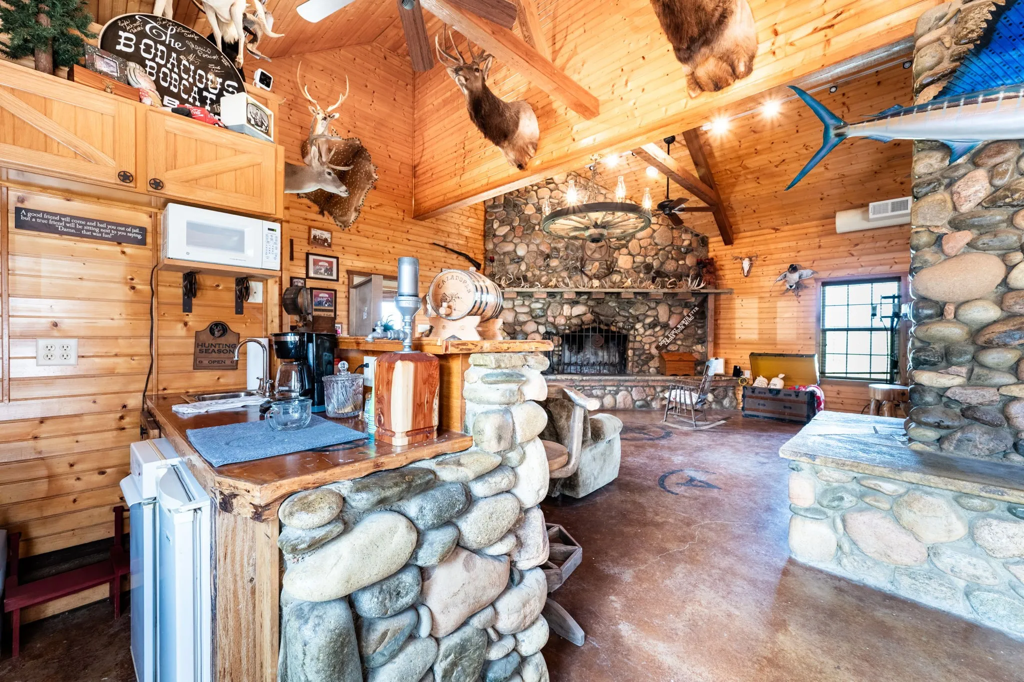 Game Room- Lodge has a wet bar and microwave.