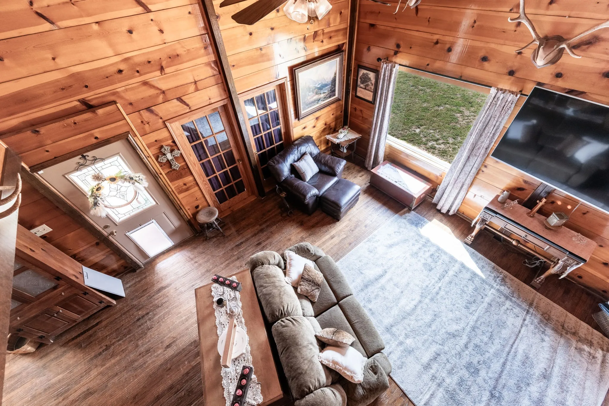 Loft view looking down into the magnificent Family Room.
