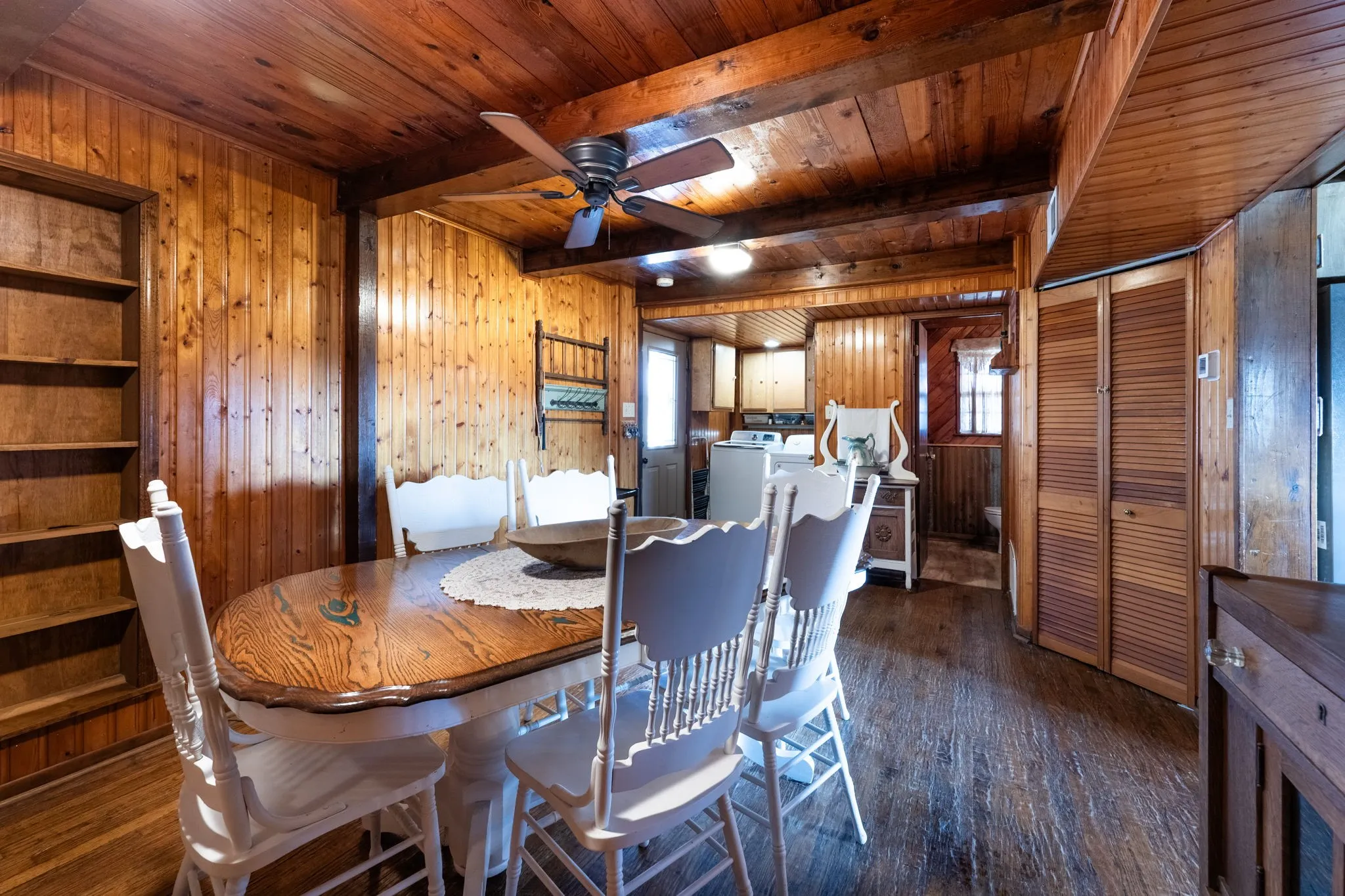 Large separate Formal Dining space with laundry and half bath.