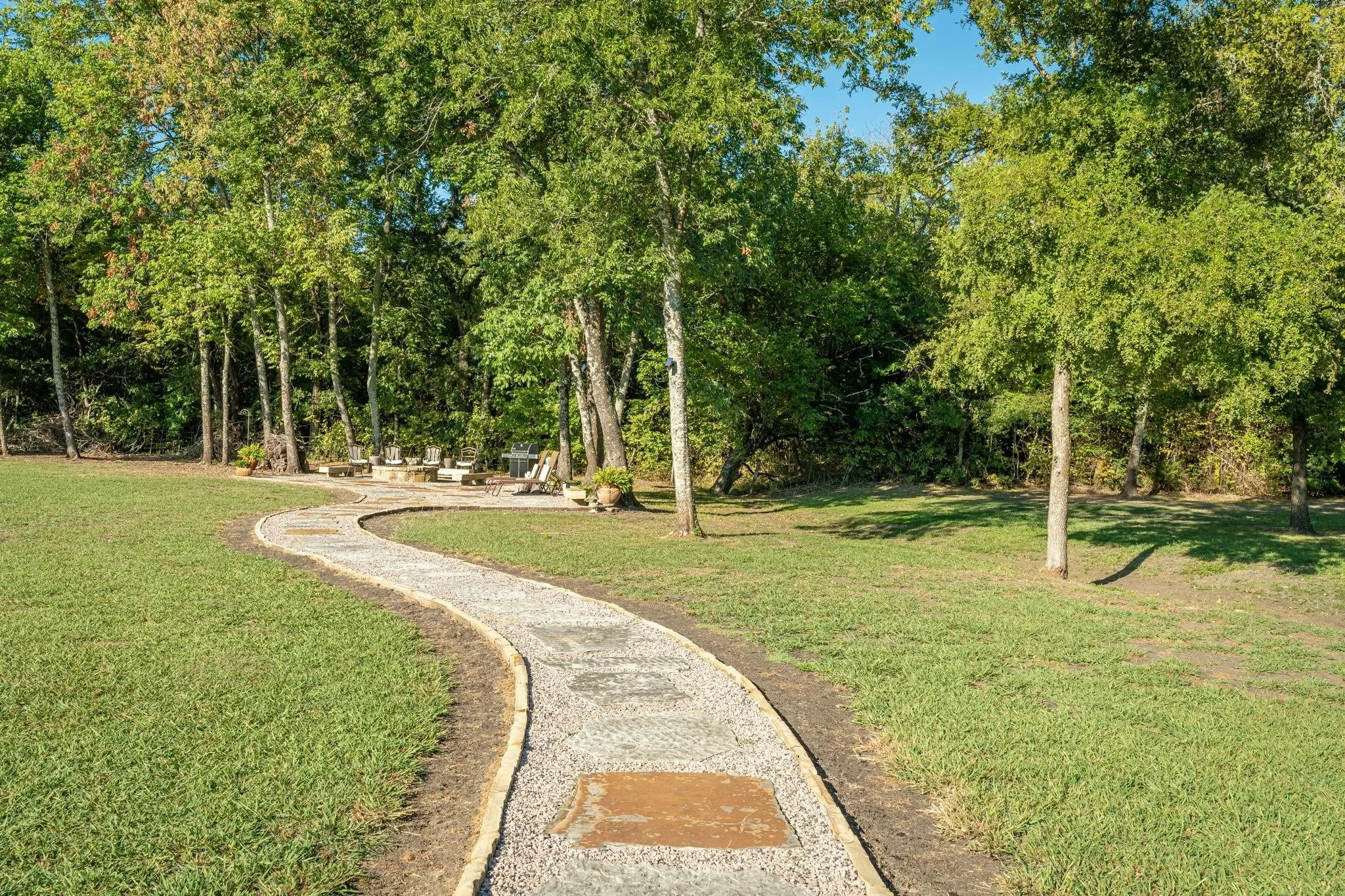 Flagstone walkway ro flagstone outdoor seating area & huge FIRE PIT