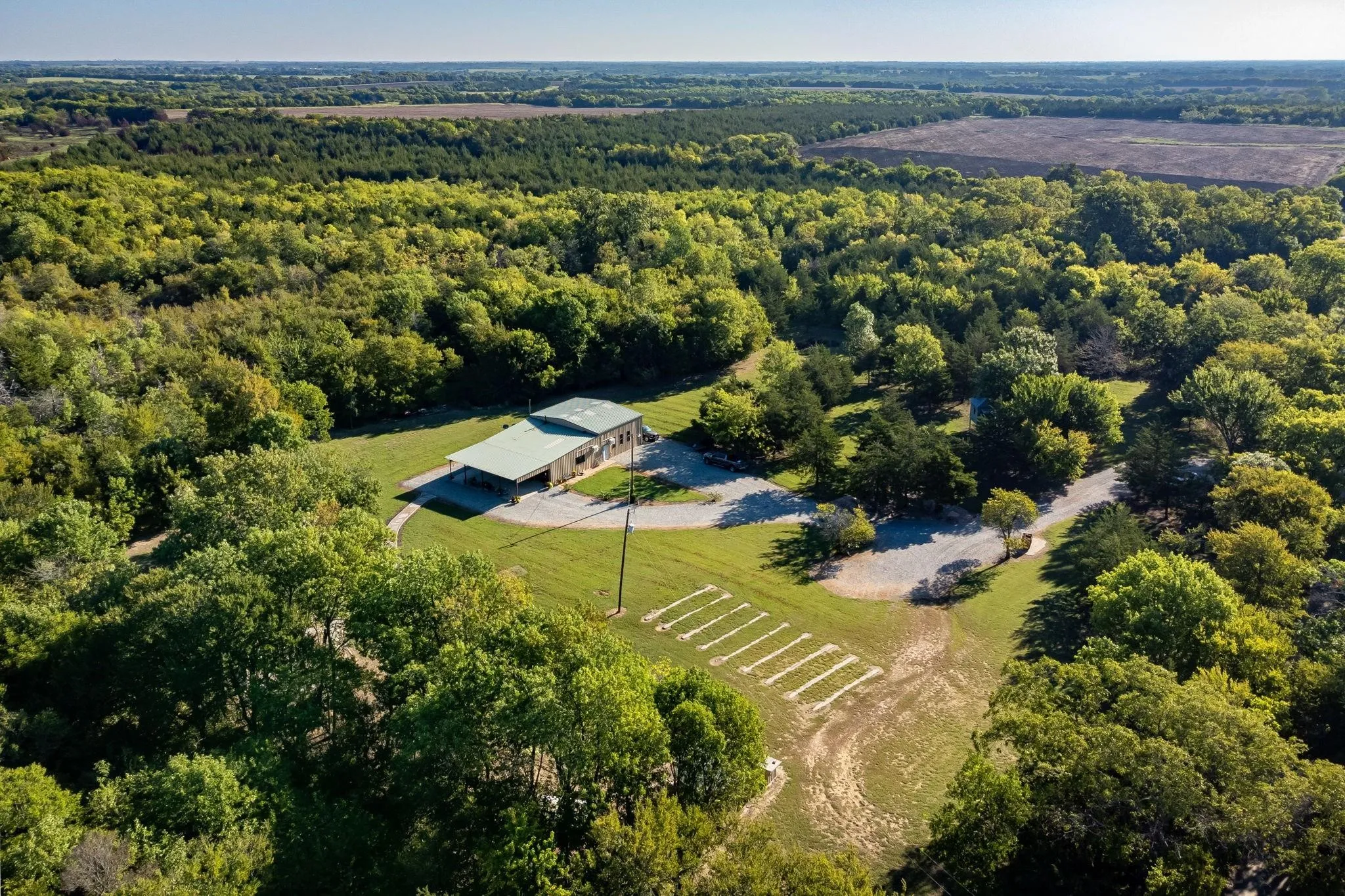 Aerial image of property 5+/- acres