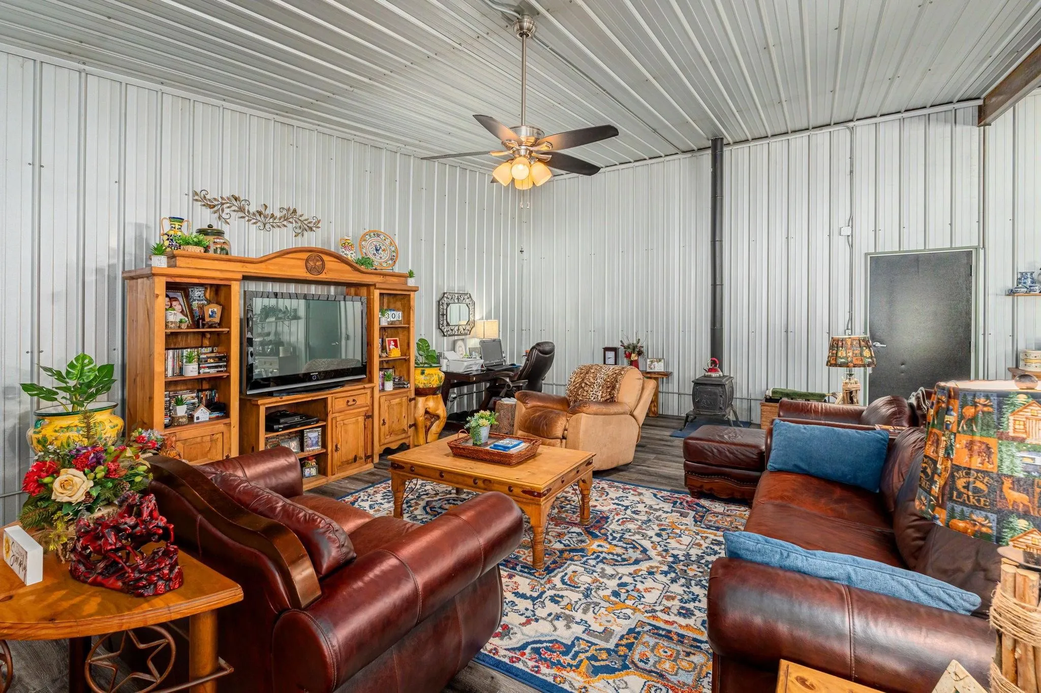 Cozy Living area with wood burning stove