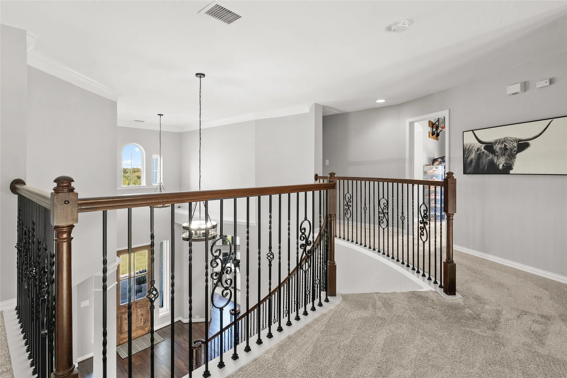 Upstairs 4 bedrooms, game room, media, and 2 bathrooms.