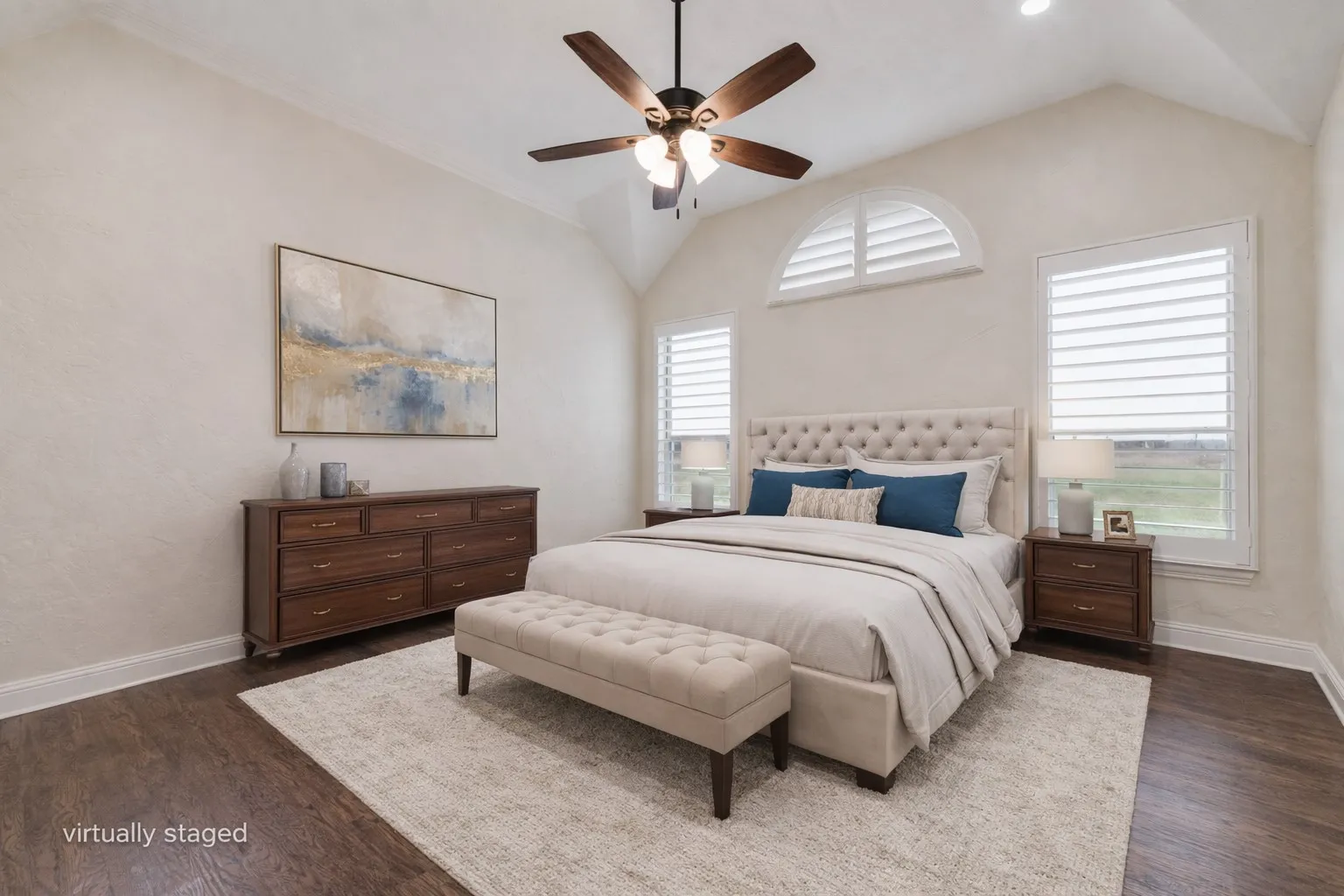 The owner's retreate is tucked away in the back of the home making it the perfect, peaceful refuge.