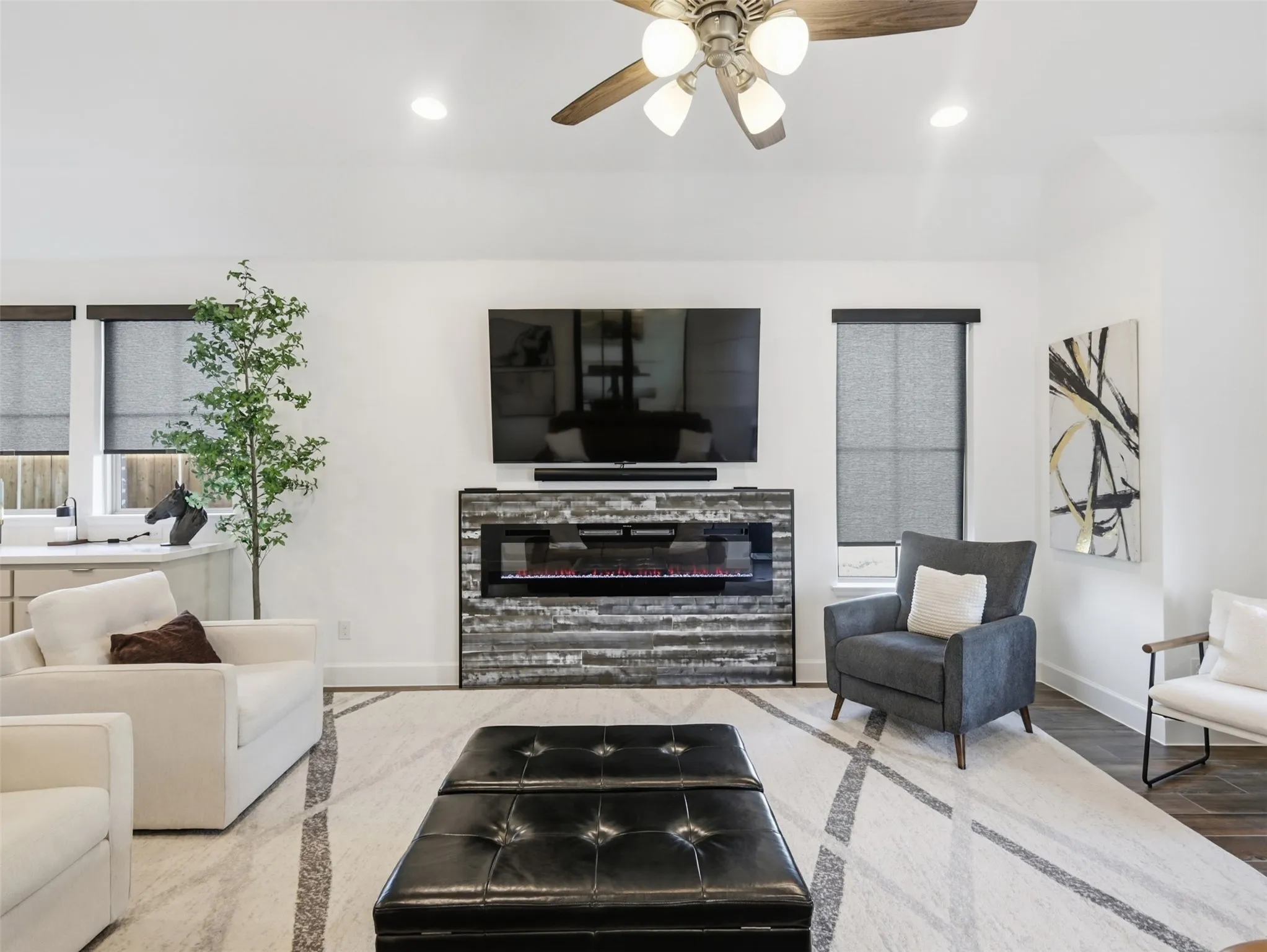 Stunning upgraded fireplace is the showstopper!