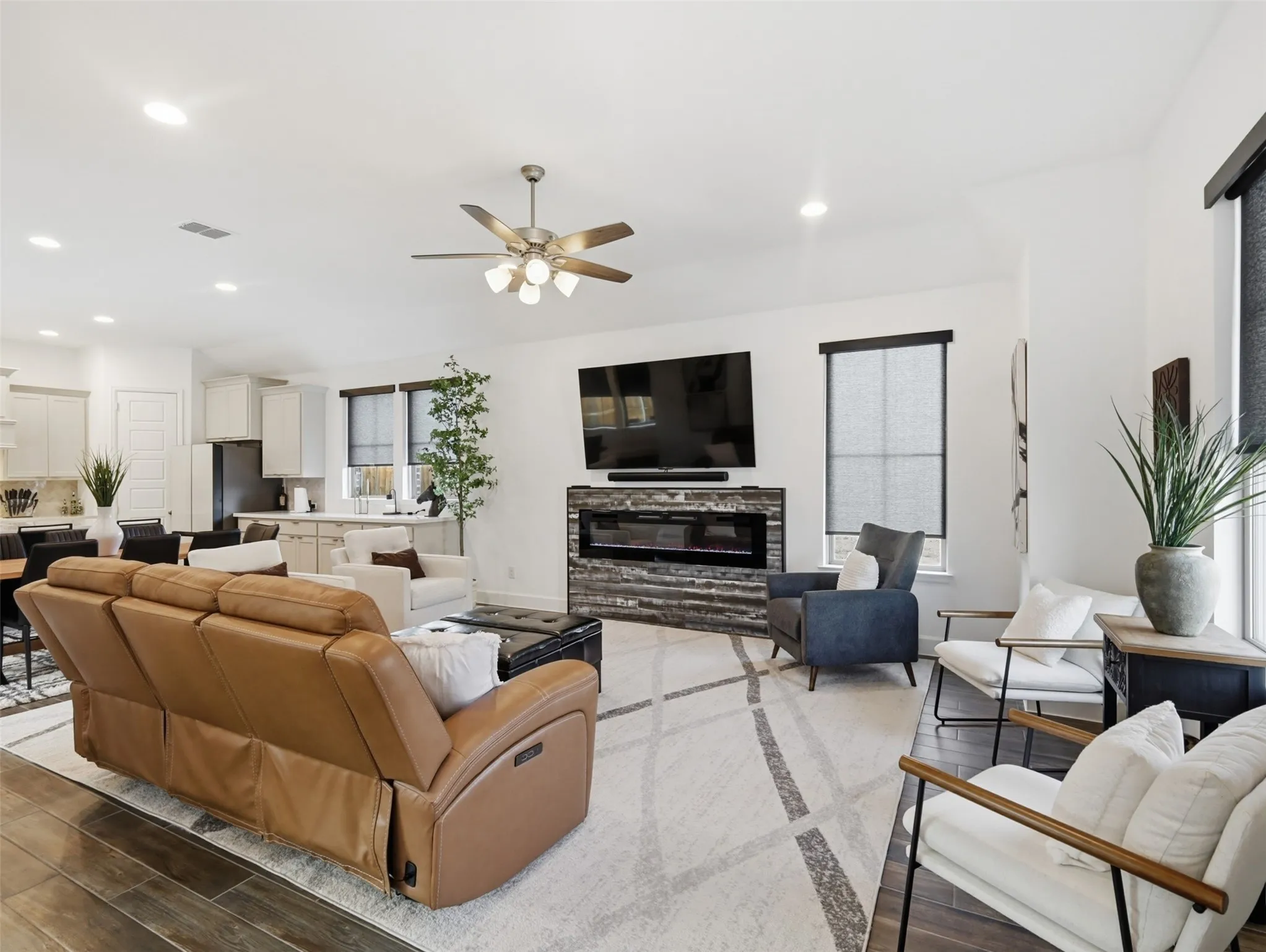 Spacious living room is so light and airy!
