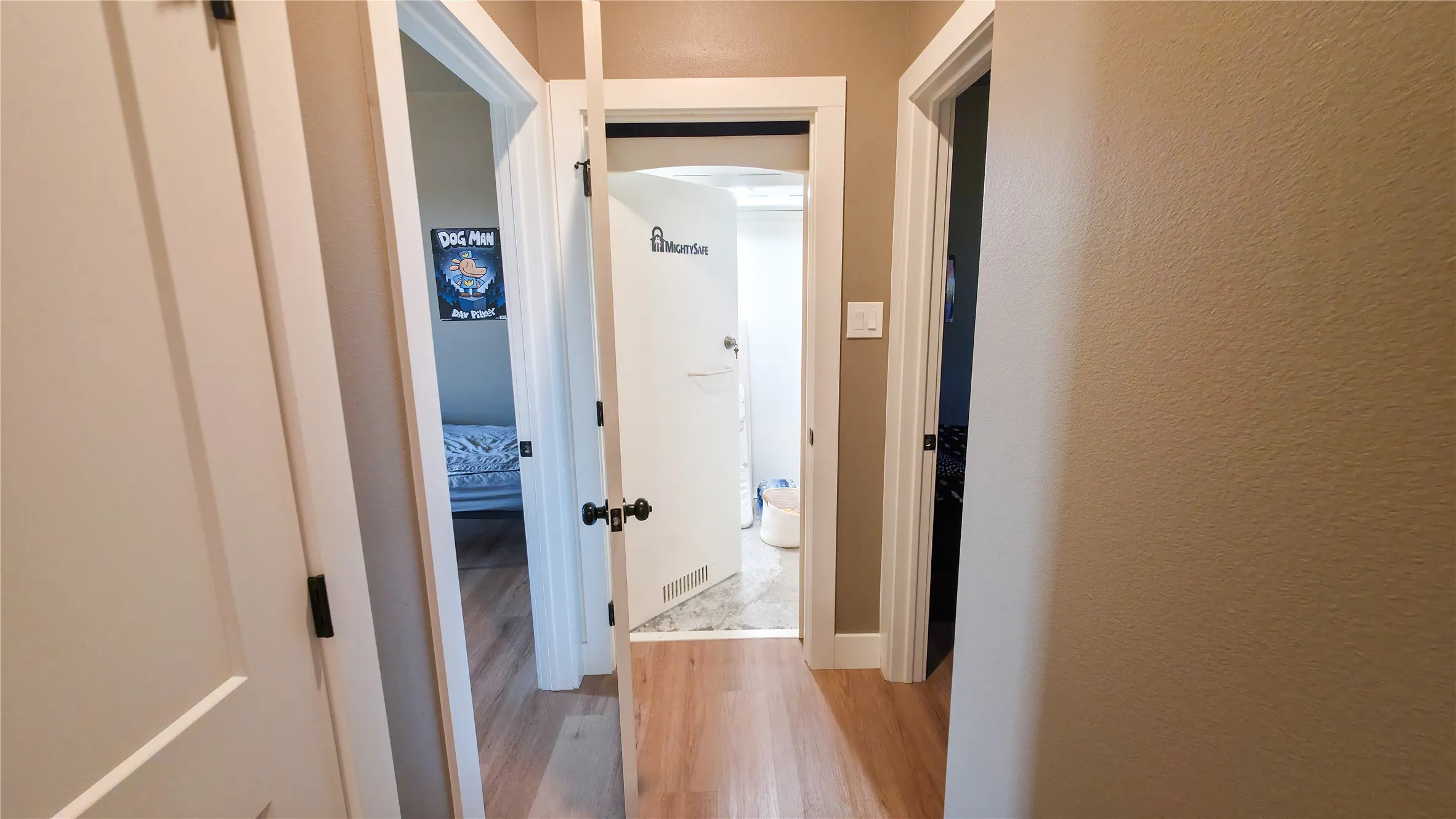 Storm shelter built in end of the house.