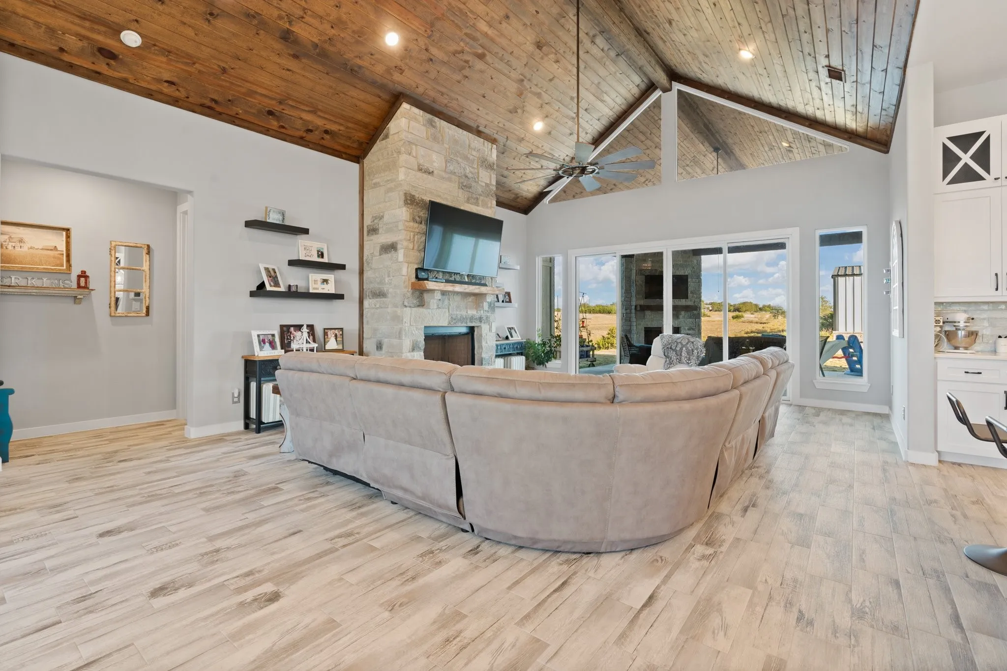Open living room with plenty of natural light