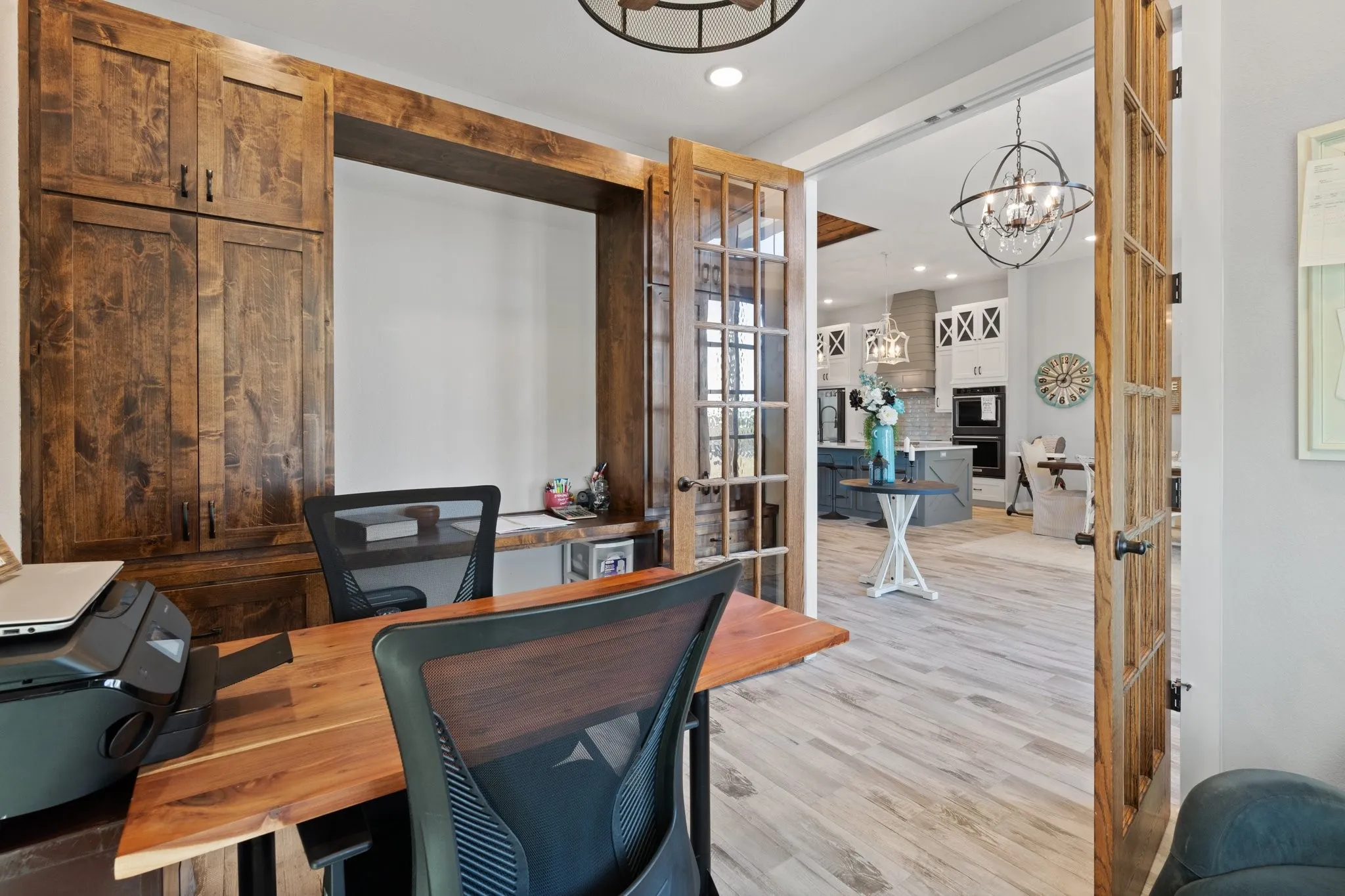 Office with built in cabinets/desk