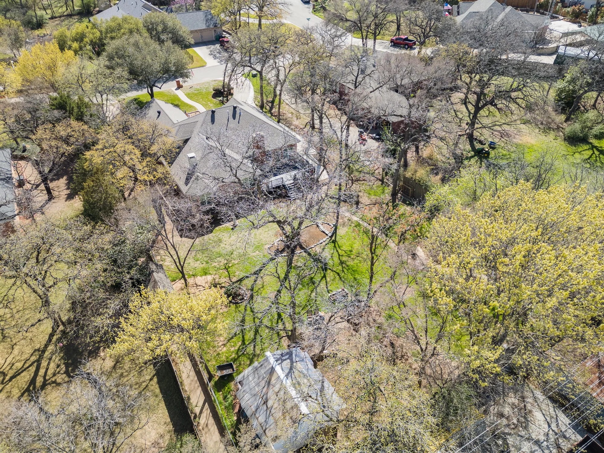 Aerial view of residential area
