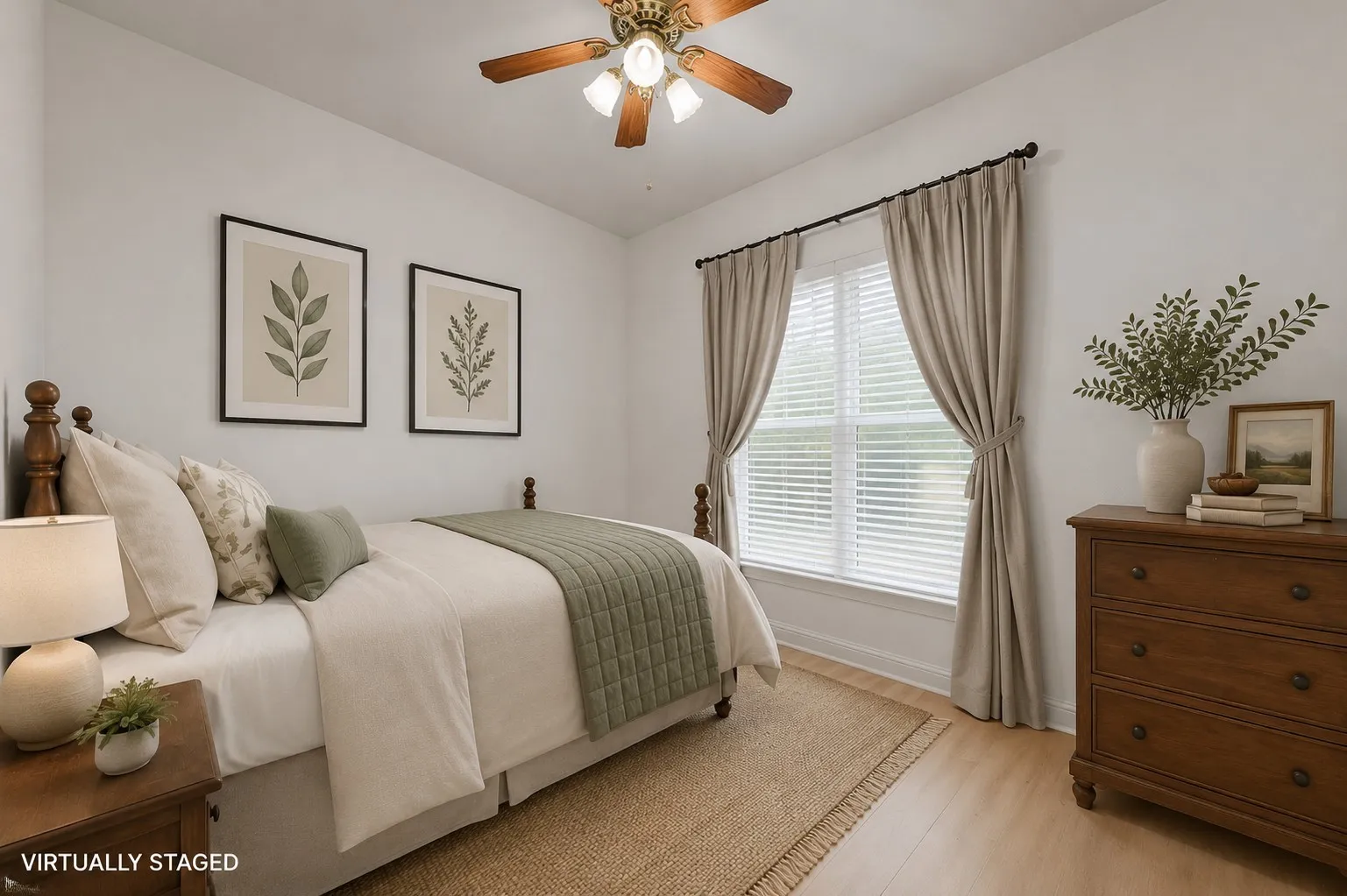 **VIRTUALLY STAGED** downstairs guest bedroom