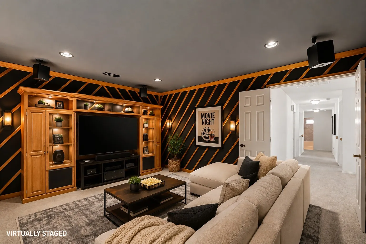 **VIRTUALLY STAGED** media room
