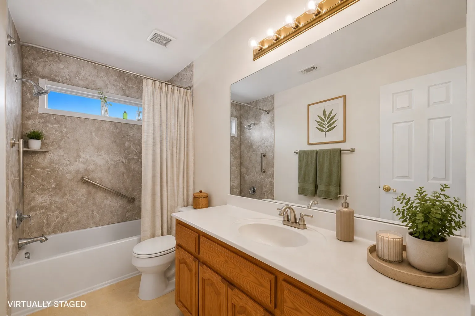 **VIRTUALLY STAGED** upstairs bathroom