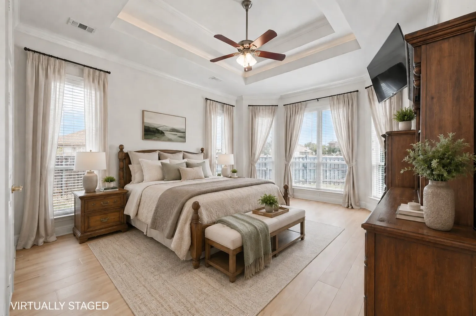 **VIRTUALLY STAGED** primary bedroom