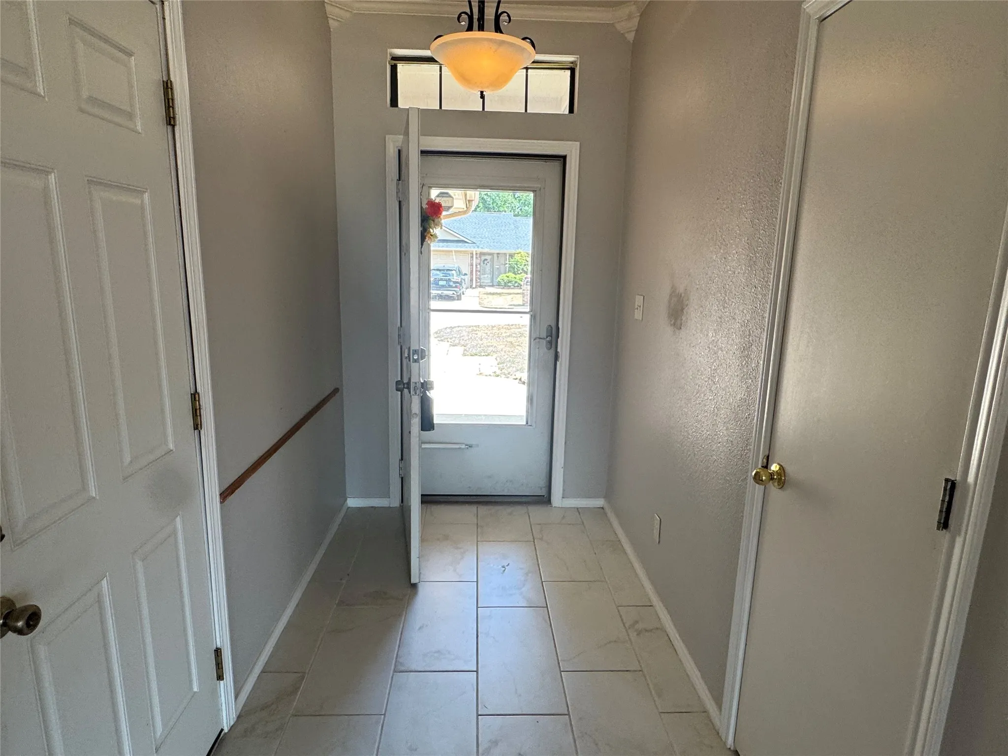 Tiled entry at front door