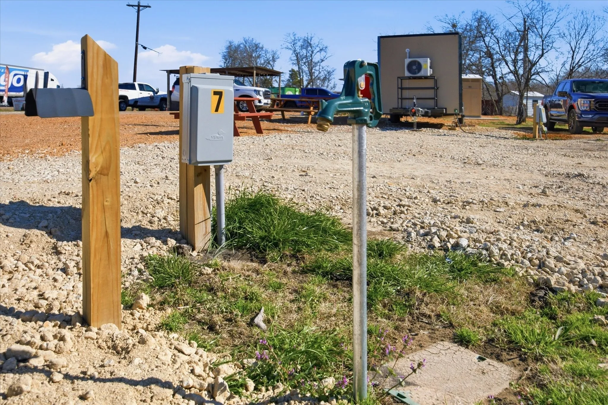 Electric and water connections are available for the food truck spaces.