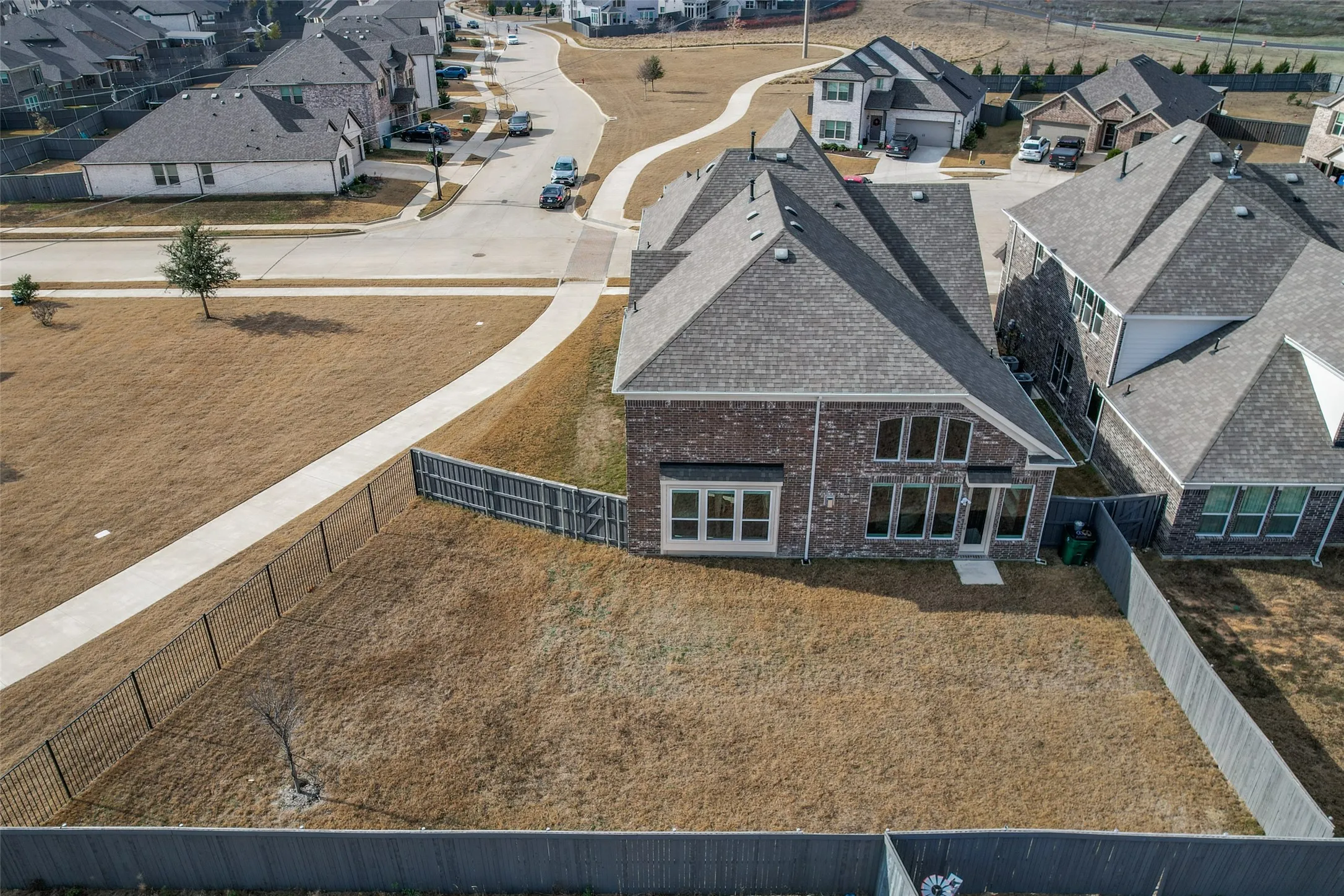 Aerial view of residential area