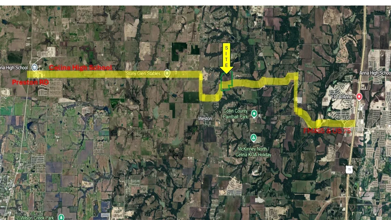 Property is located on FM 455 between Anna and Celina.