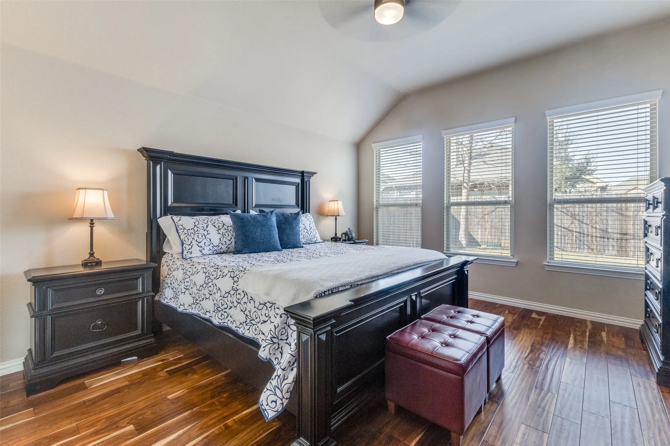 Large Primary Suite located at the back of the home.
