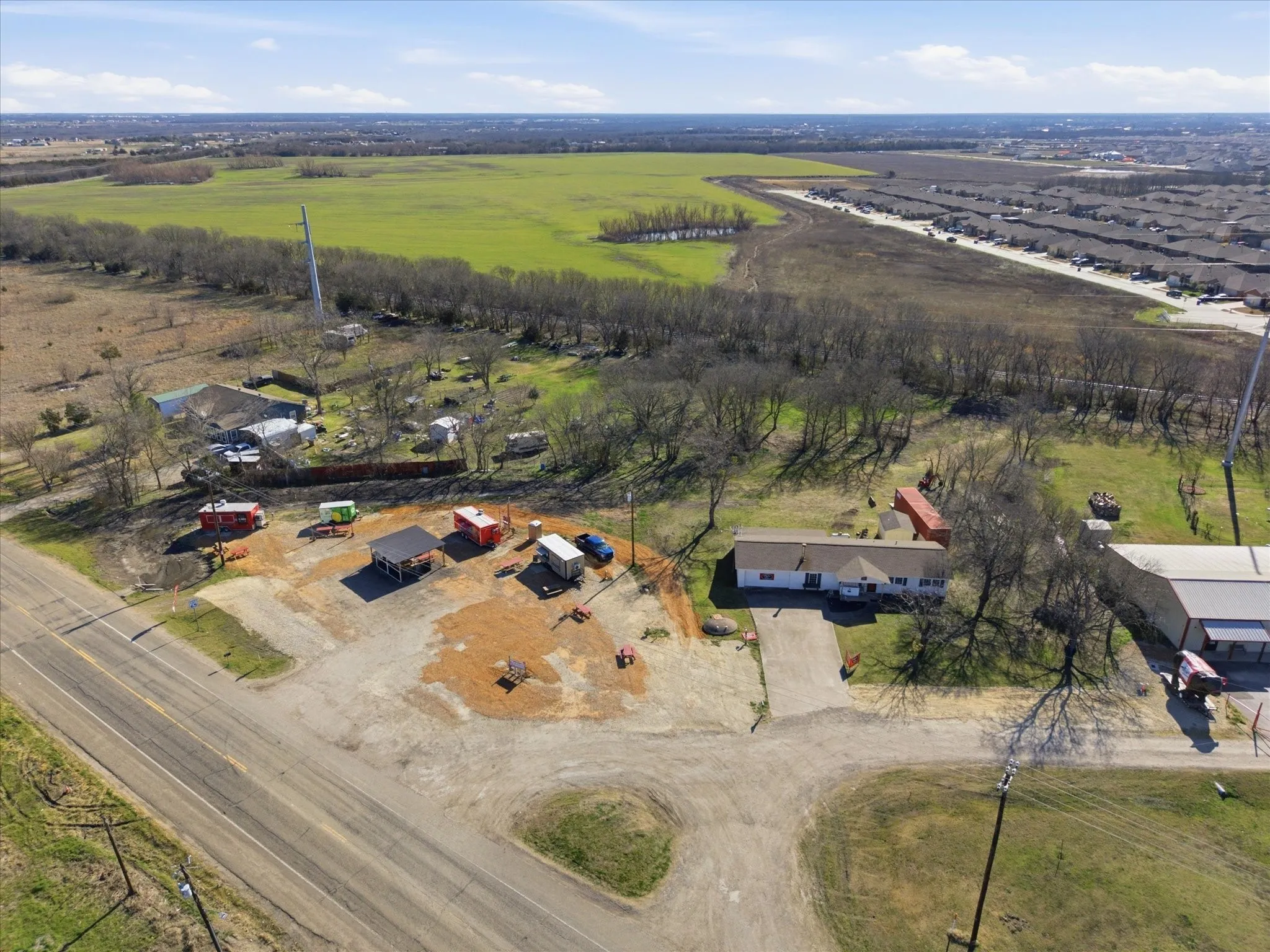 Aerial view of the property.